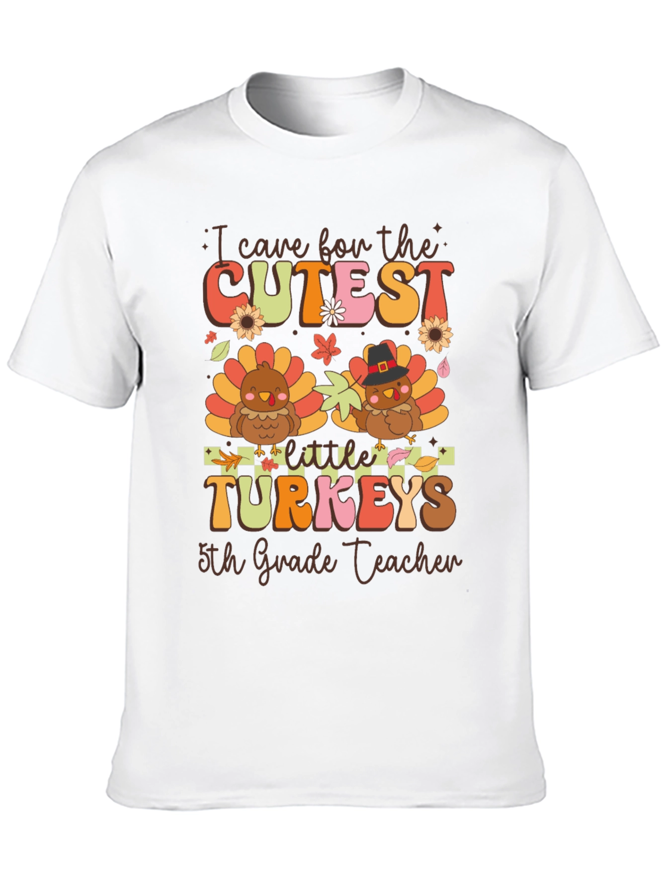 Cute Thanksgiving 5th Grade Teacher T-Shirt