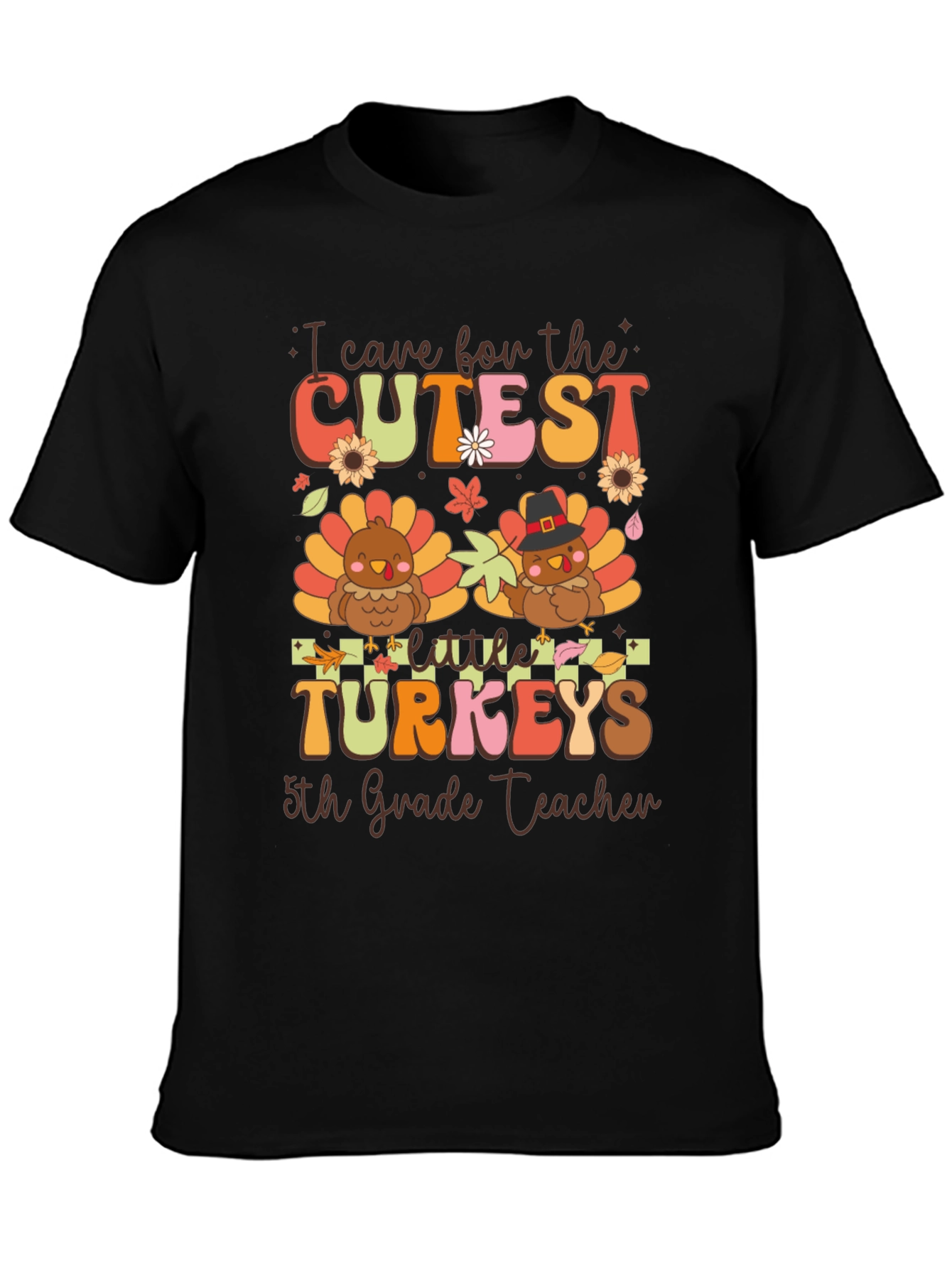 Cute Thanksgiving 5th Grade Teacher T-Shirt