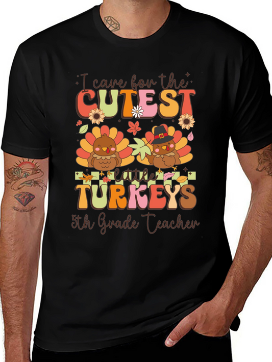Cute Thanksgiving 5th Grade Teacher T-Shirt
