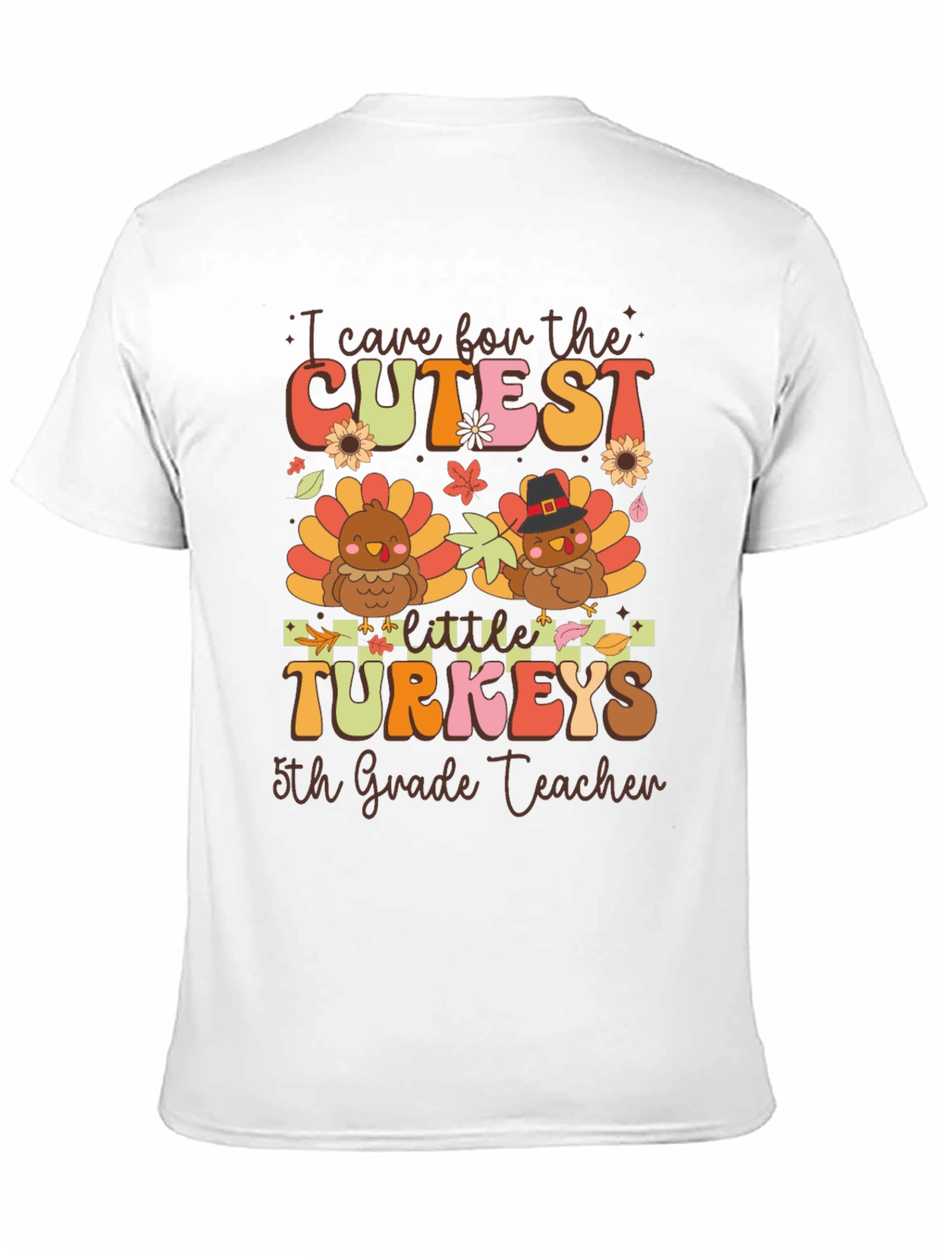 Cute Thanksgiving 5th Grade Teacher T-Shirt