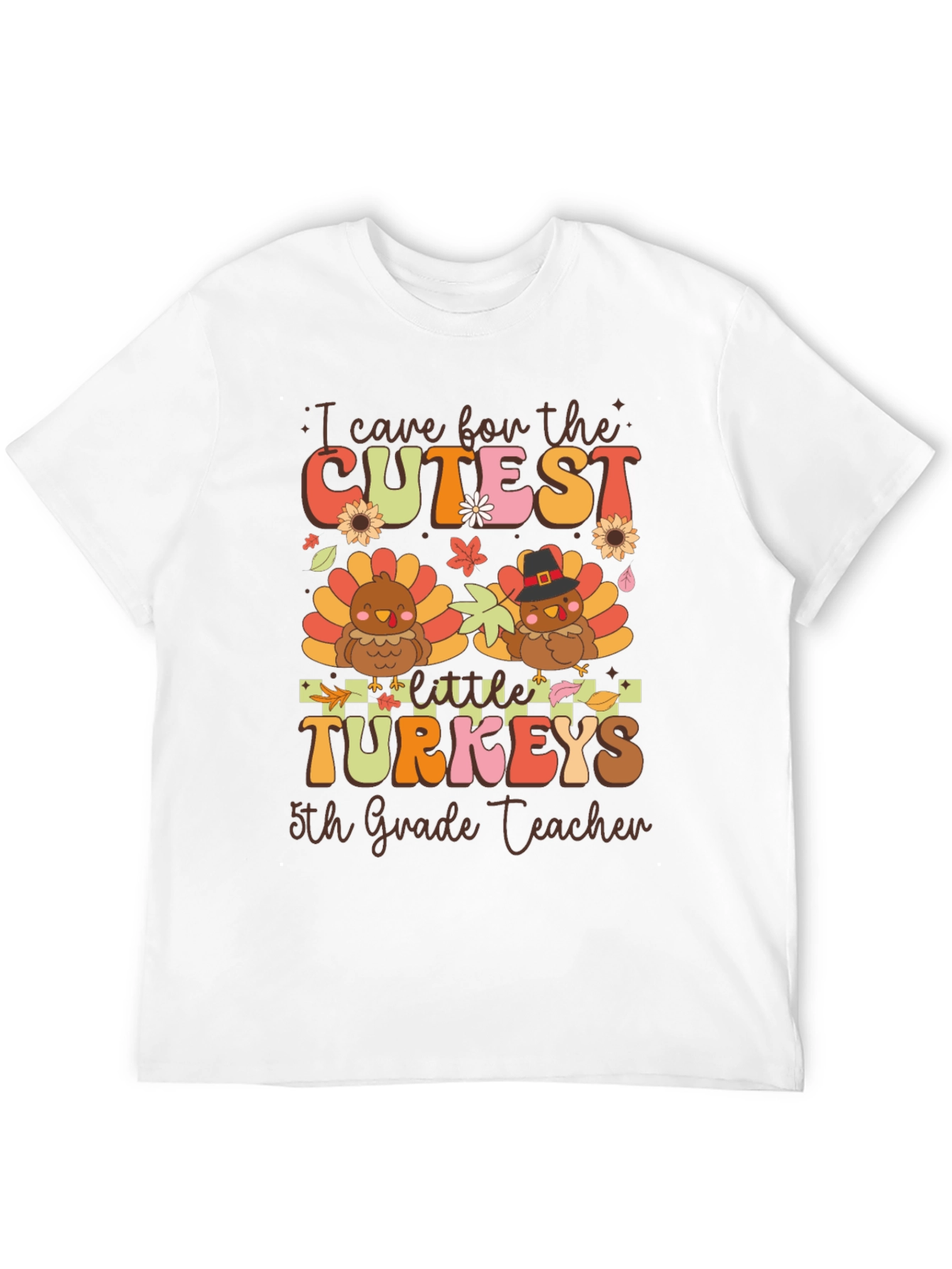 Cute Thanksgiving 5th Grade Teacher T-Shirt