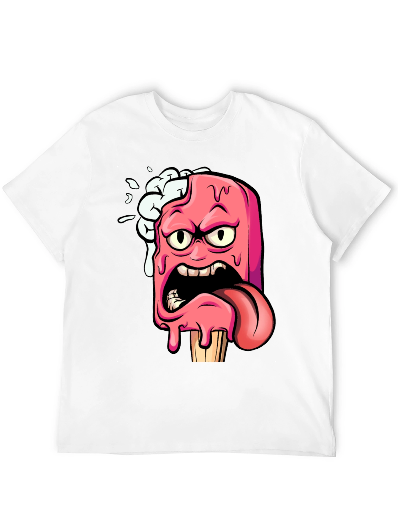 Melting Cartoon Ice Cream Graphic T-Shirt