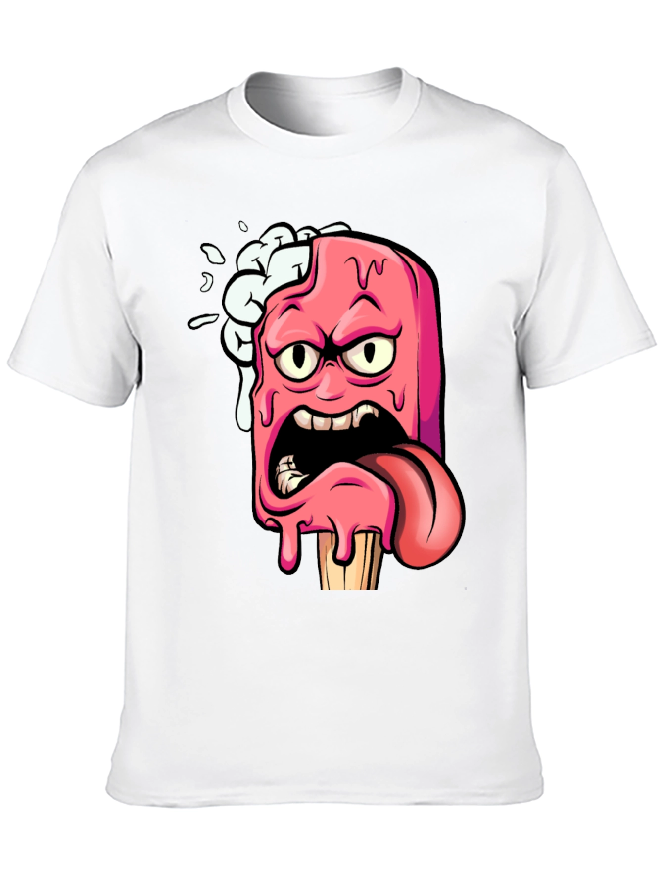 Melting Cartoon Ice Cream Graphic T-Shirt