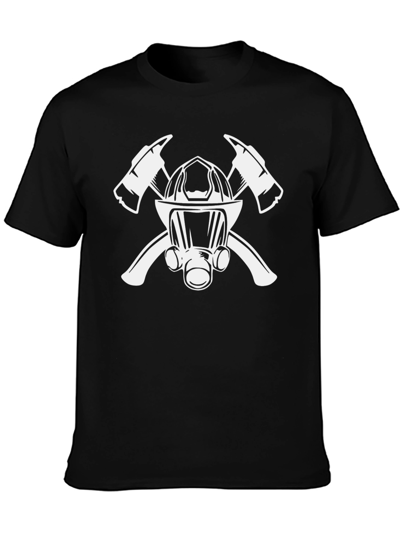 Firefighter Axe T-Shirt - Helmet and Crossed Axes