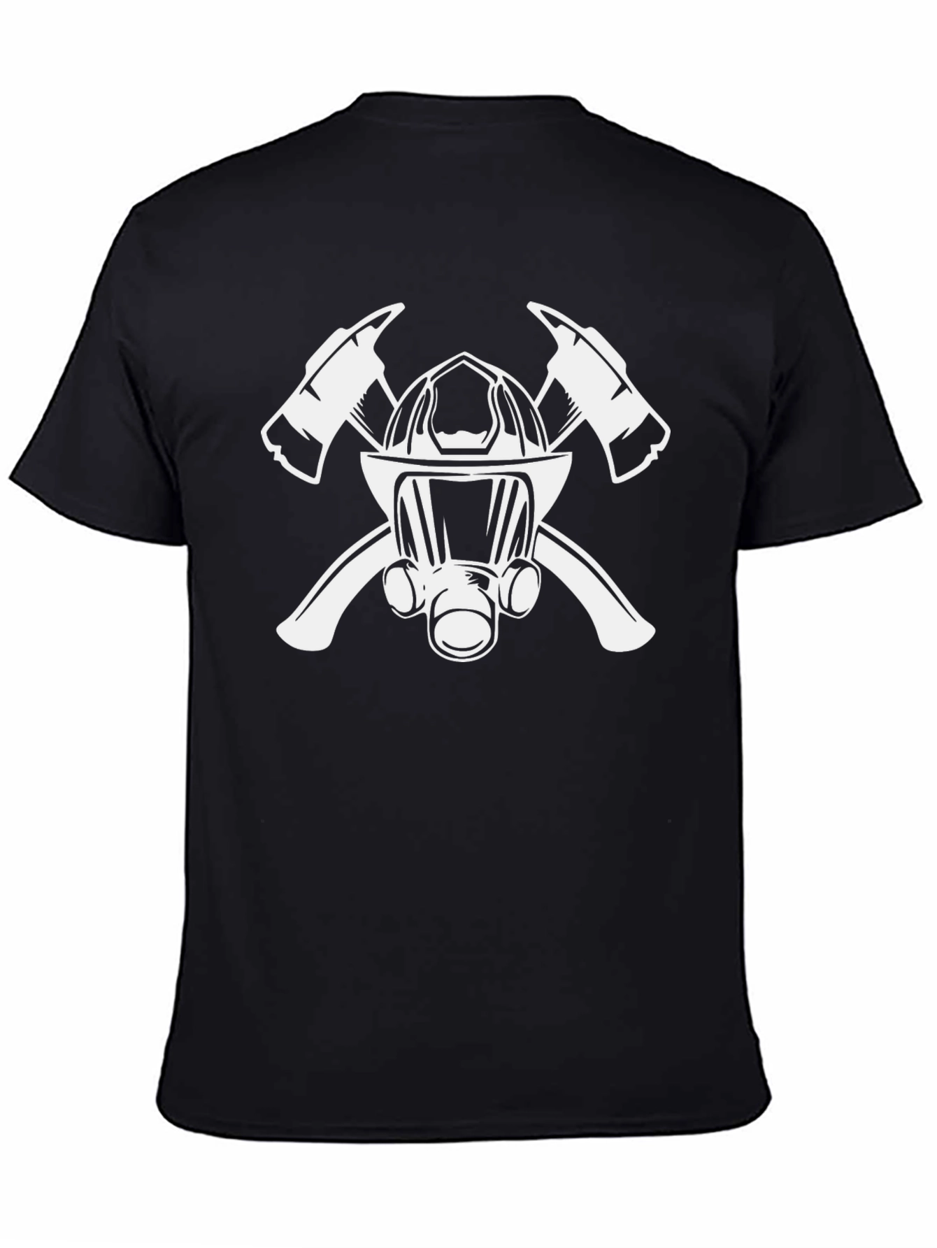 Firefighter Axe T-Shirt - Helmet and Crossed Axes
