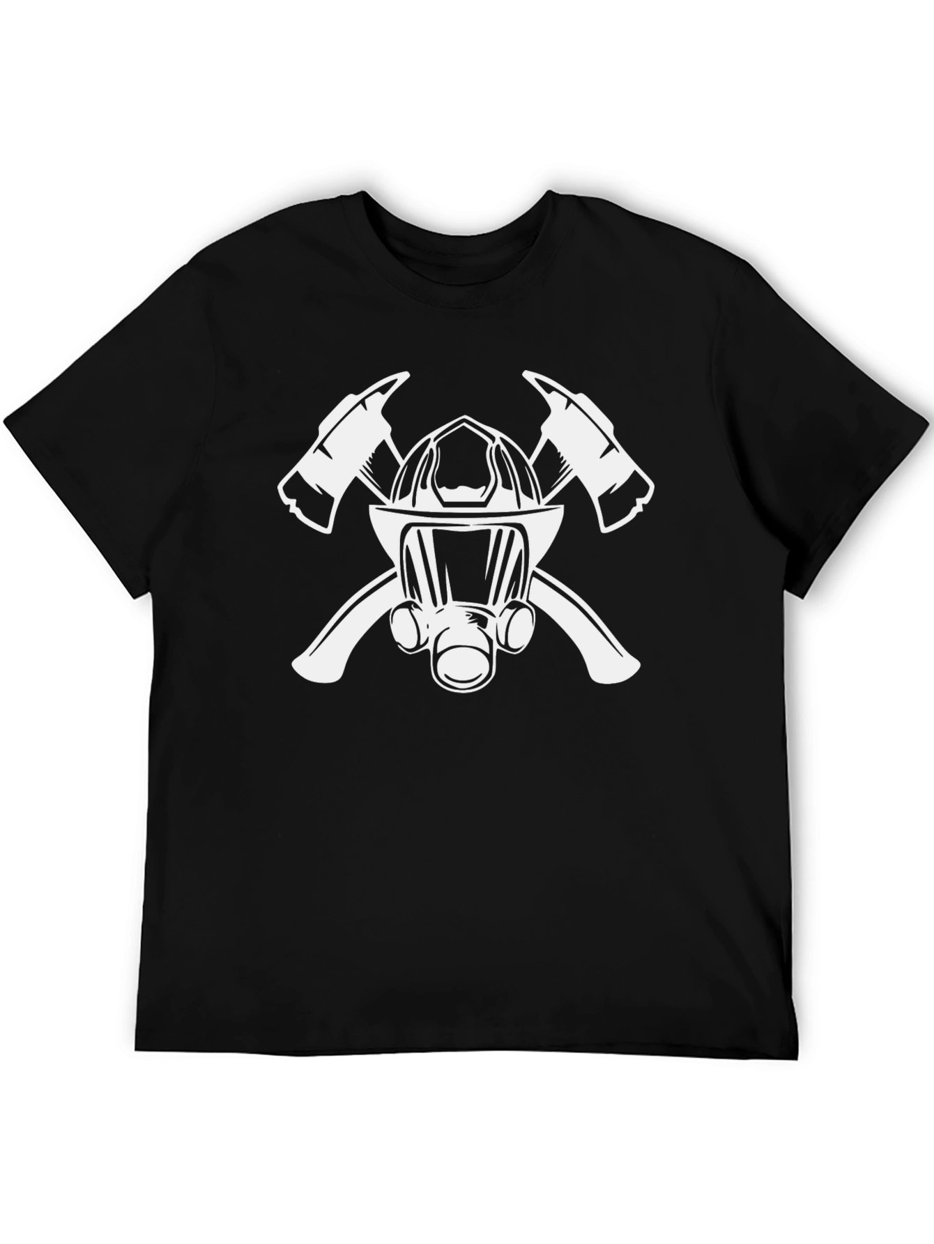 Firefighter Axe T-Shirt - Helmet and Crossed Axes