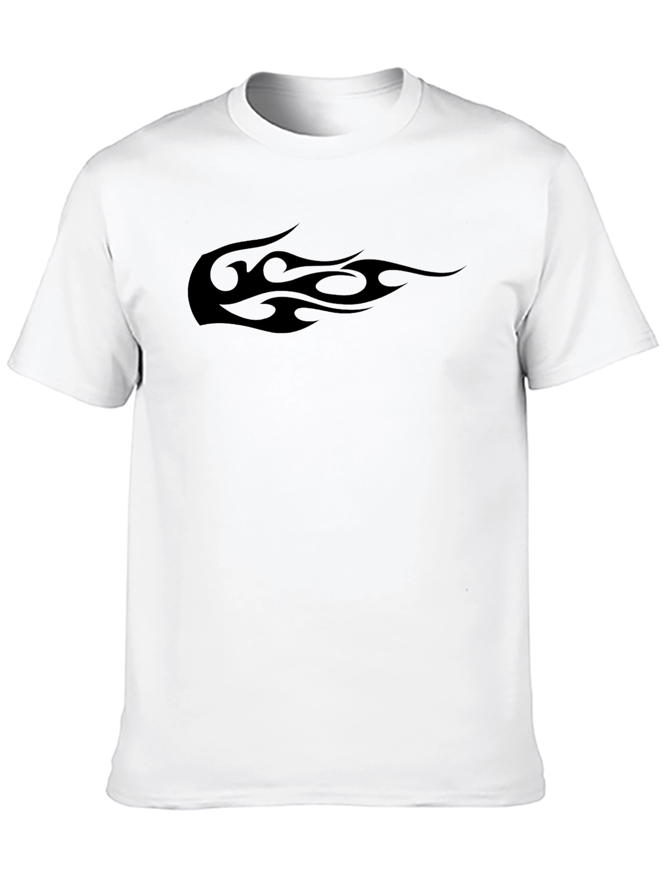 Mens Black Graphic Flame Tee - Casual Style