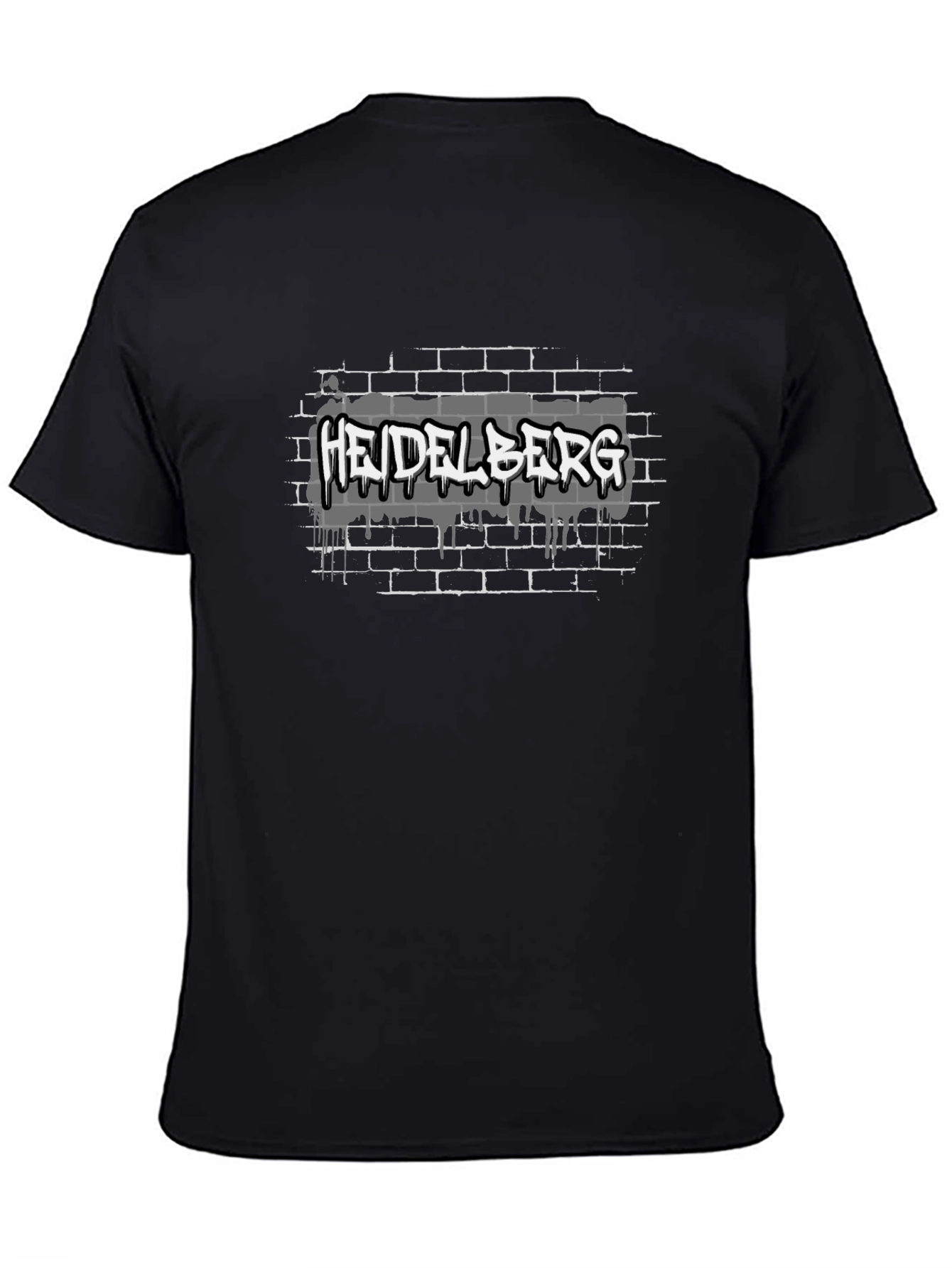 Heidelberg Graffiti Style Black T-Shirt