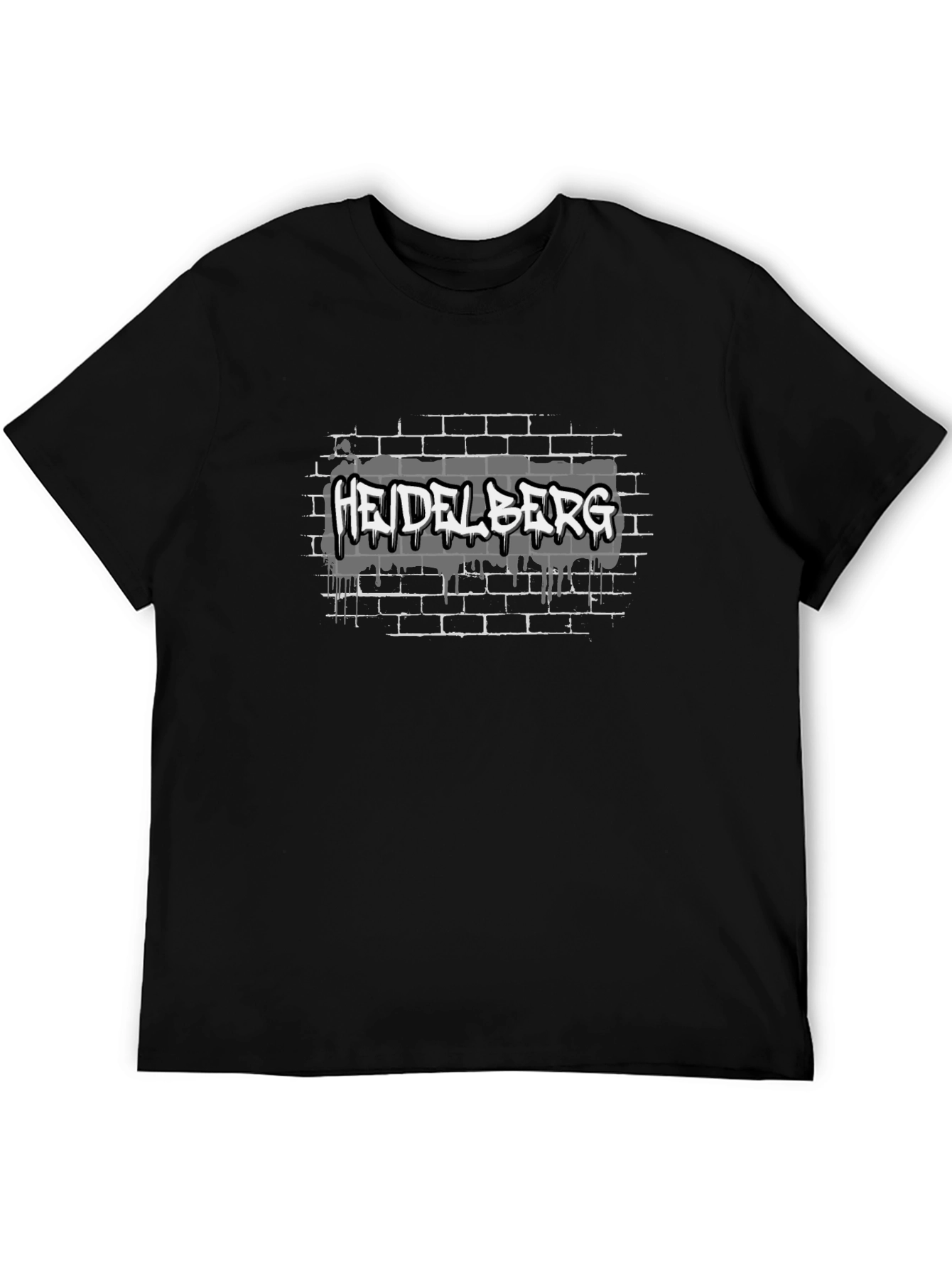 Heidelberg Graffiti Style Black T-Shirt