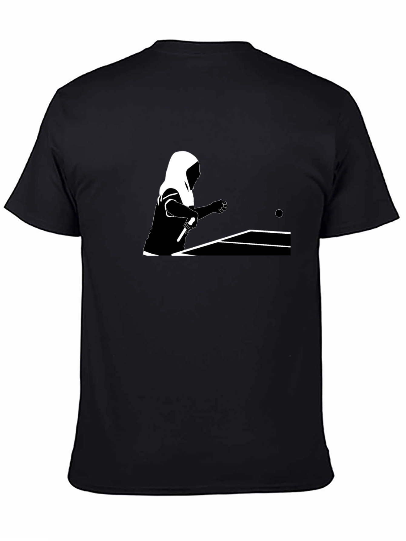Table Tennis Graphic Tee - Black Cotton Shirt