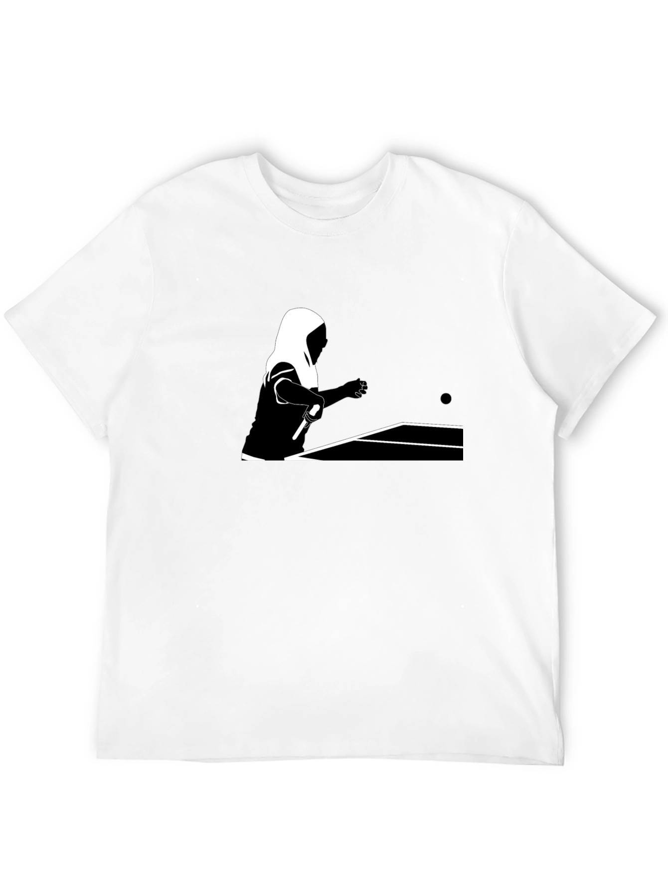 Table Tennis Graphic Tee - Black Cotton Shirt
