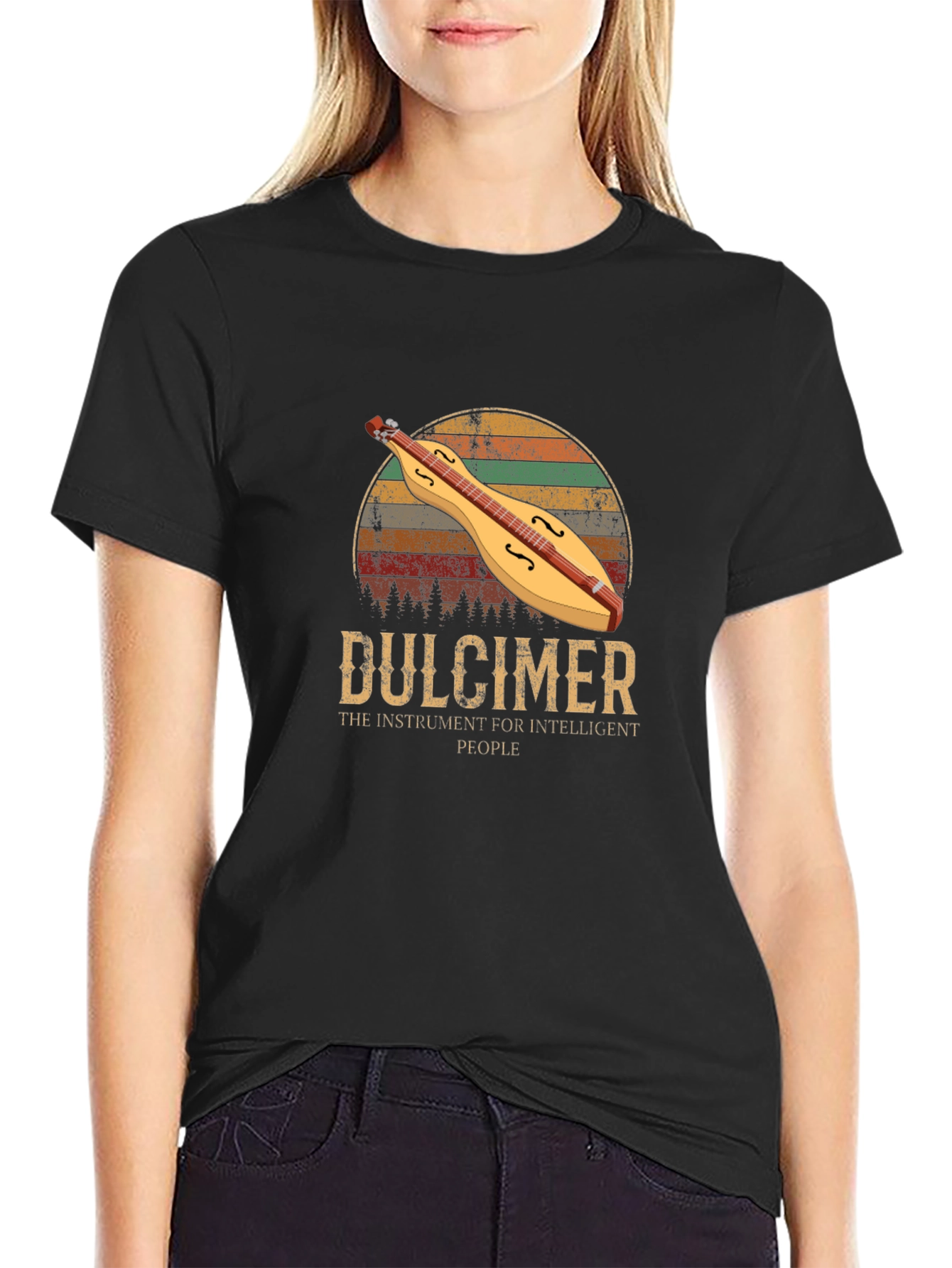 Dulcimer Instrument Intelligent People T-Shirt