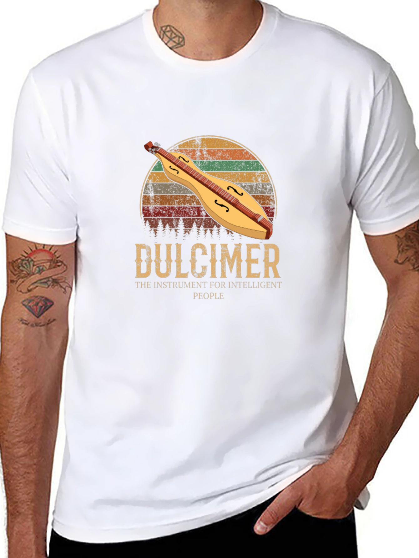 Dulcimer Instrument Intelligent People T-Shirt