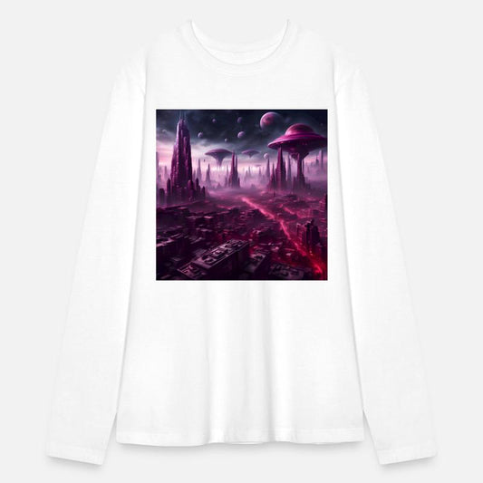 Sci-Fi Future World And Alien City in Neon Pink