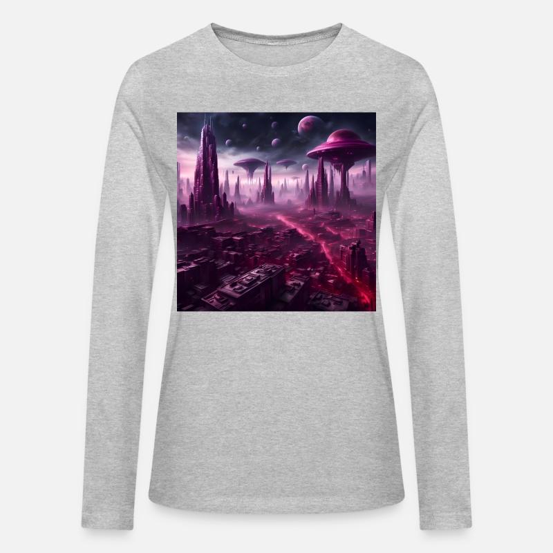 Sci-Fi Future World And Alien City in Neon Pink