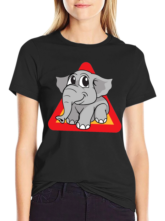Cute Elephant Warning Sign T-Shirt