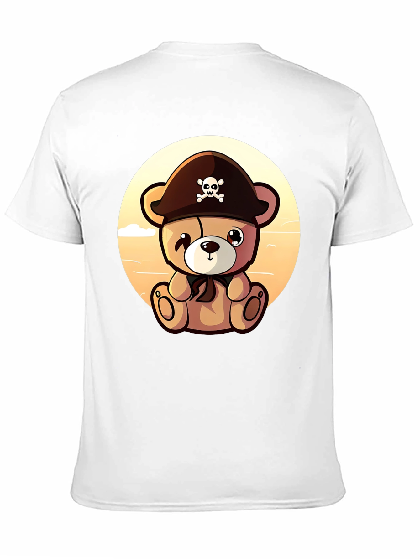 Pirate Teddy Bear Graphic Black T-Shirt