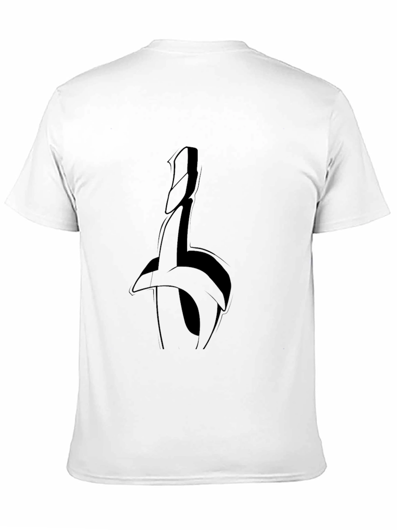 Abstract Sword Graphic Tee - Black Casual Top