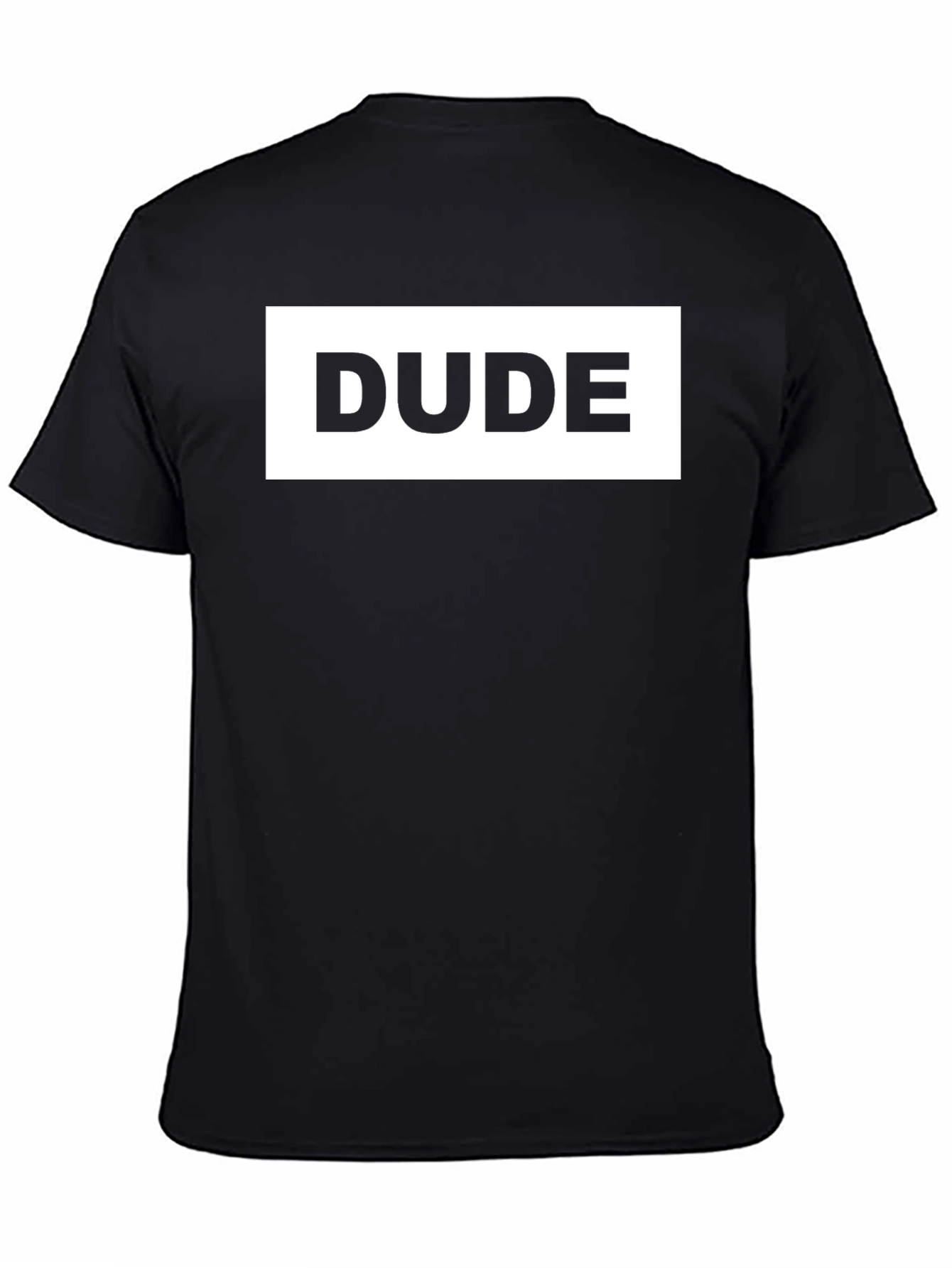 Dude T-Shirt - Mens Black Graphic Tee Casual Wear