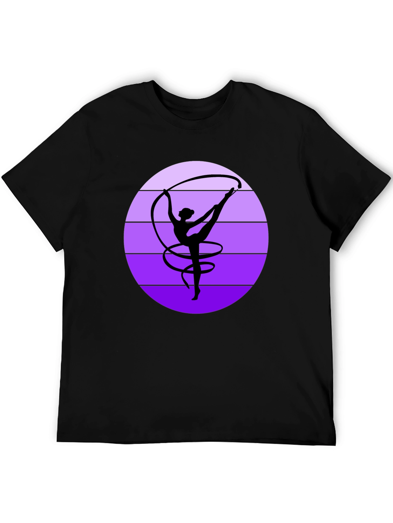 Gymnastics Ribbon Dance Graphic Tee - Stylish Black Shirt