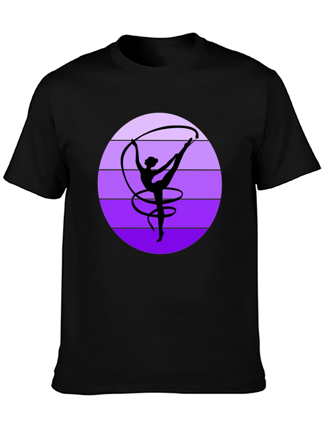 Gymnastics Ribbon Dance Graphic Tee - Stylish Black Shirt