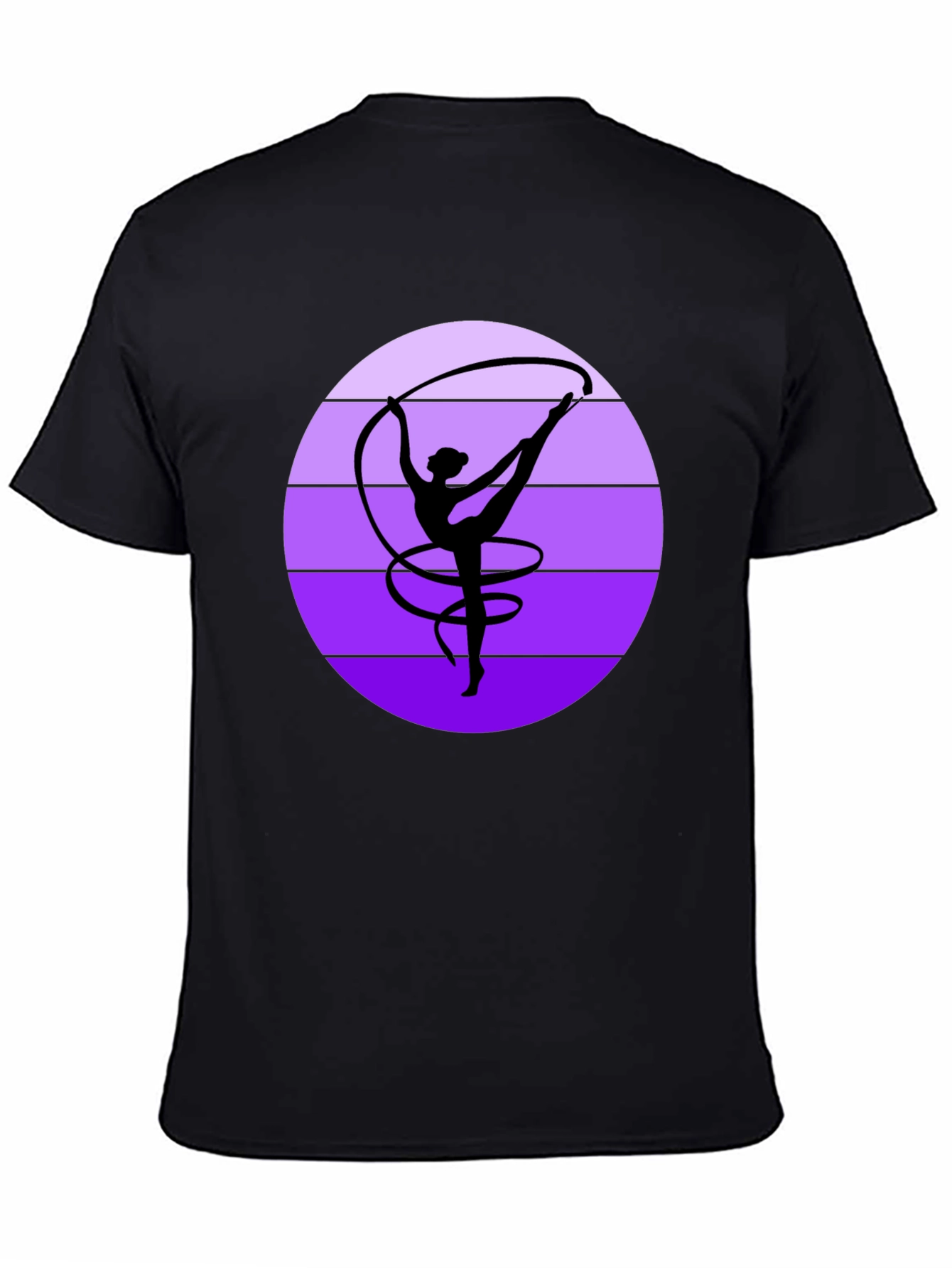 Gymnastics Ribbon Dance Graphic Tee - Stylish Black Shirt