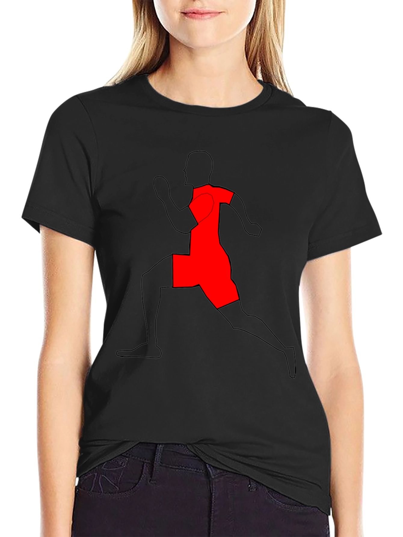 Runner Graphic T-Shirt - Black Cotton Tee