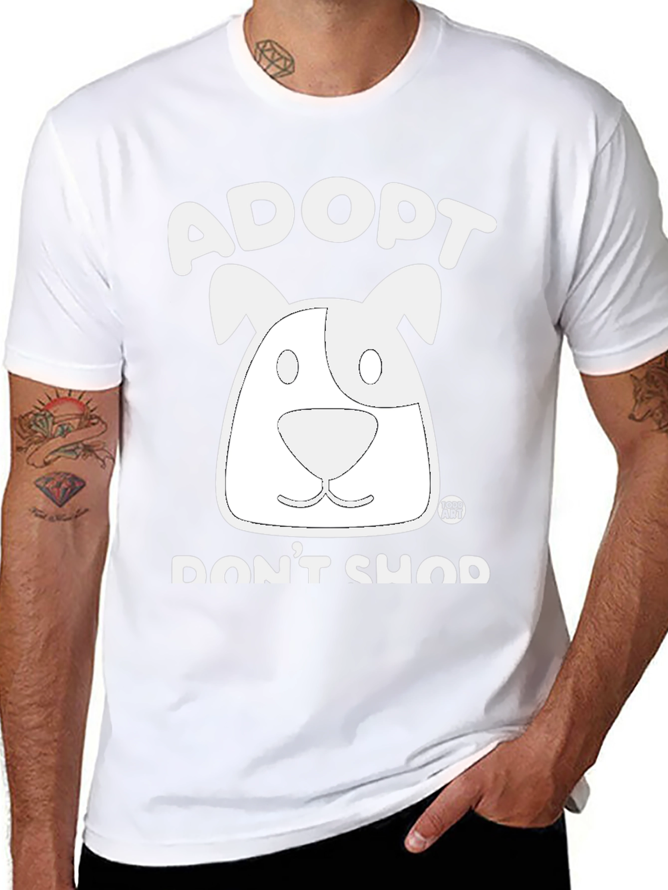 Adopt Dont Shop Black Graphic Tee