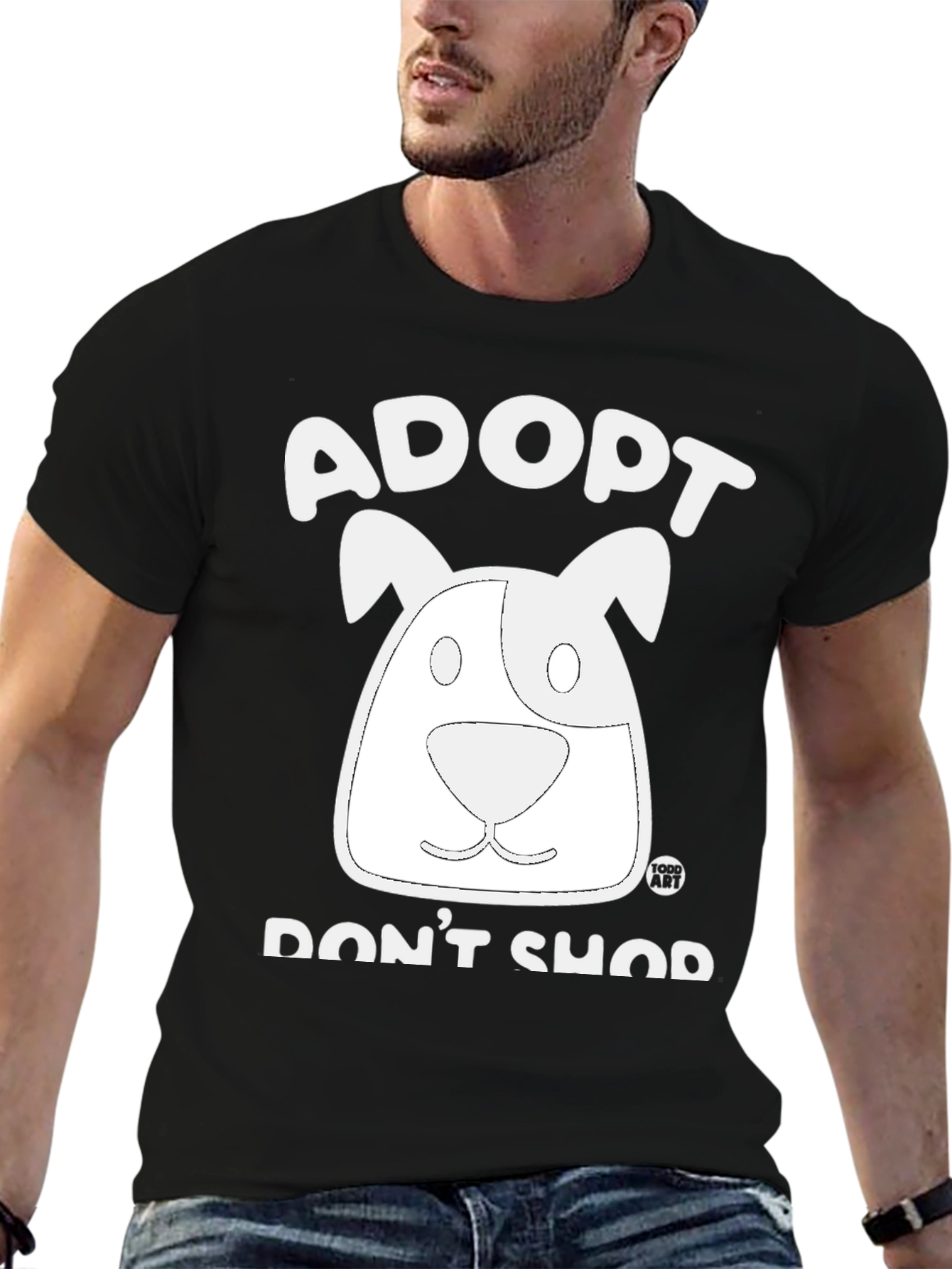 Adopt Dont Shop Black Graphic Tee