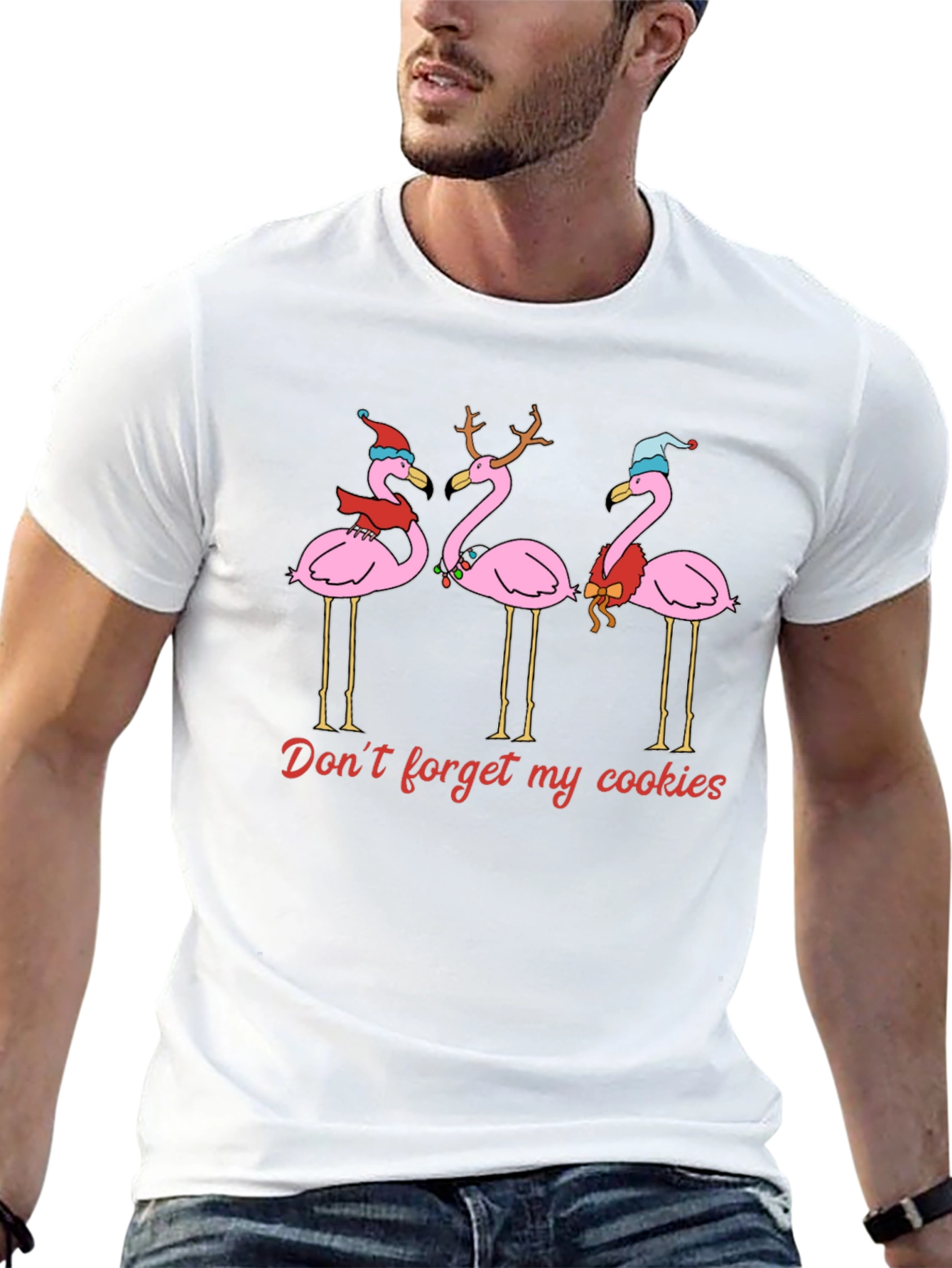 Festive Flamingo Christmas T-Shirt