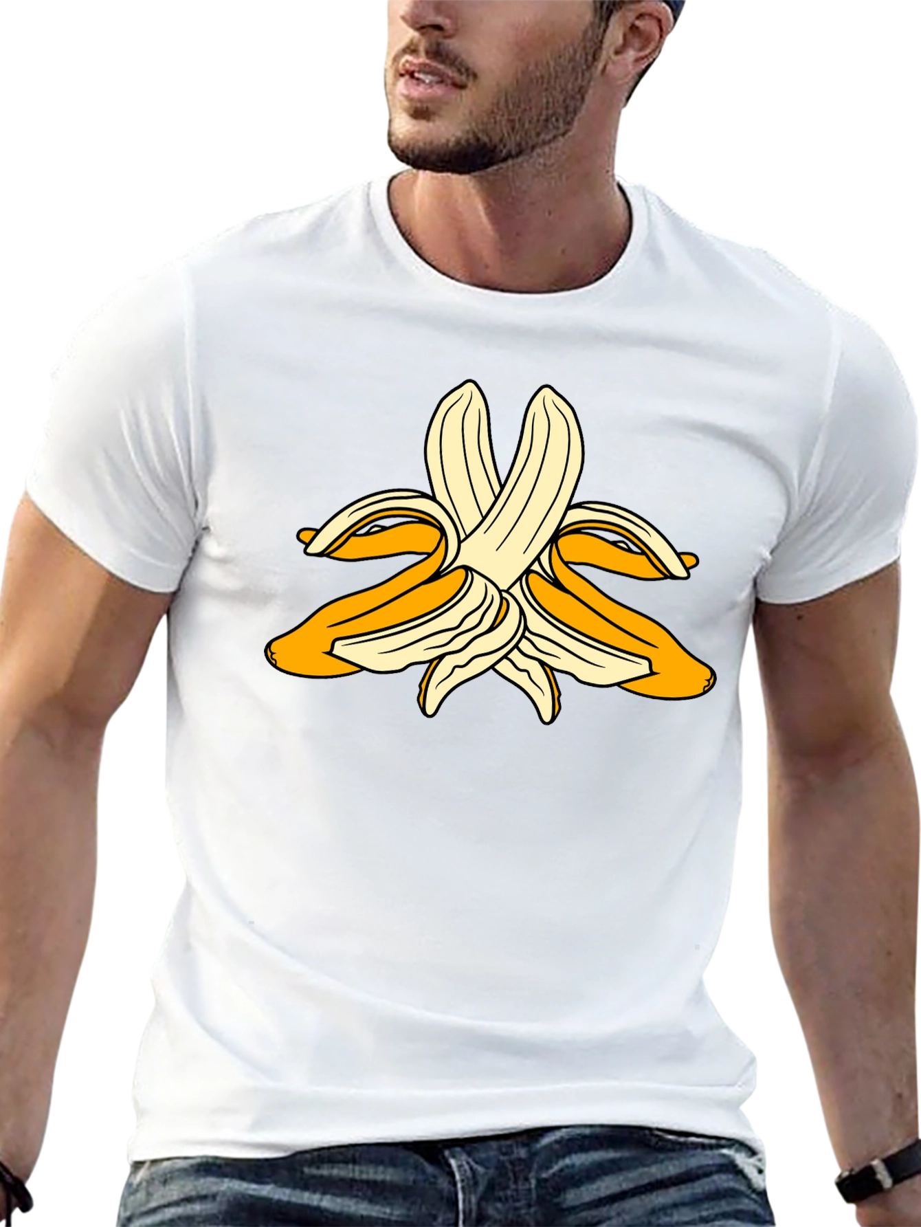 Banana Peel Graphic Black T-Shirt