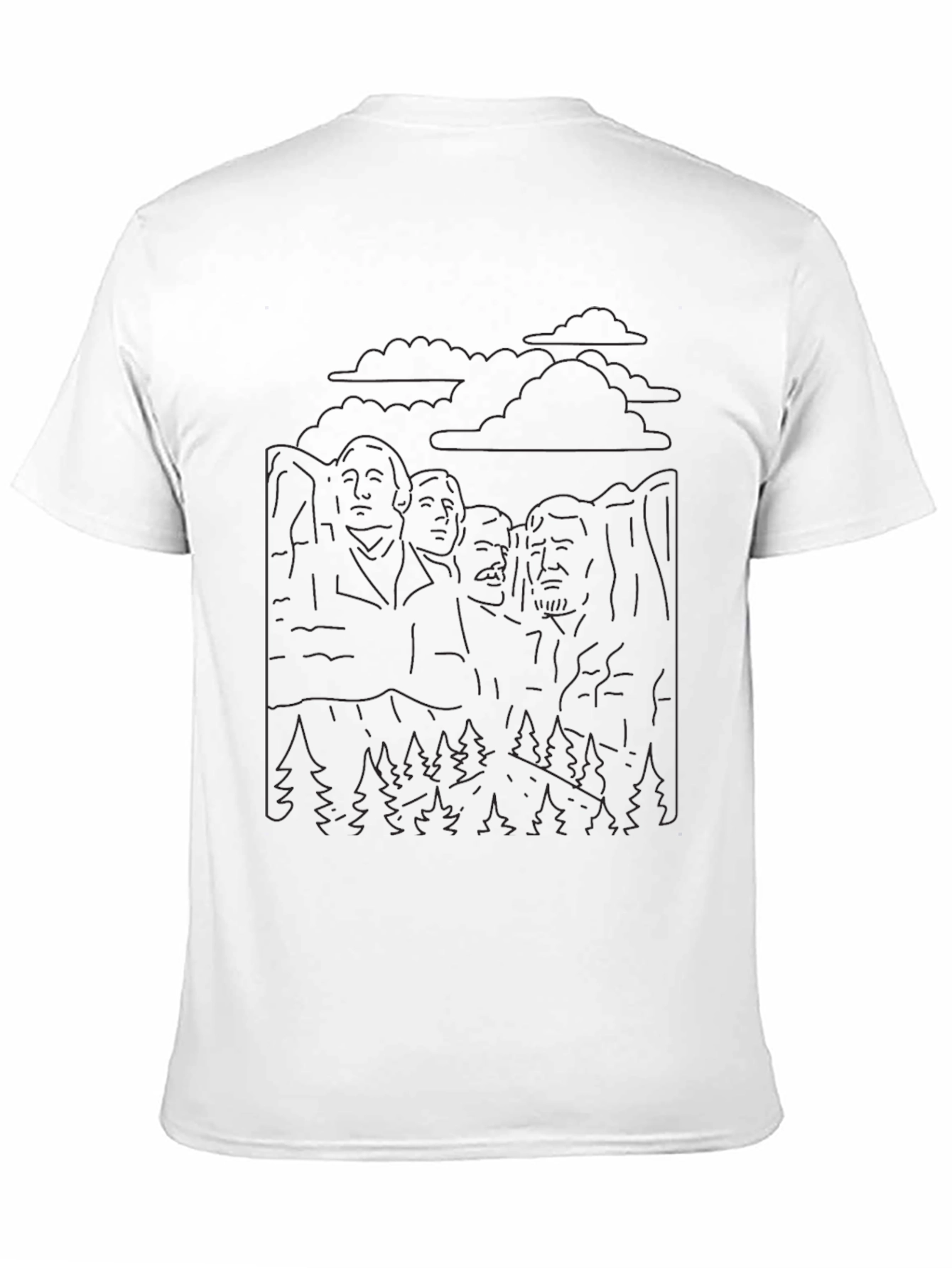 Mount Rushmore Outline Graphic Tee - Black