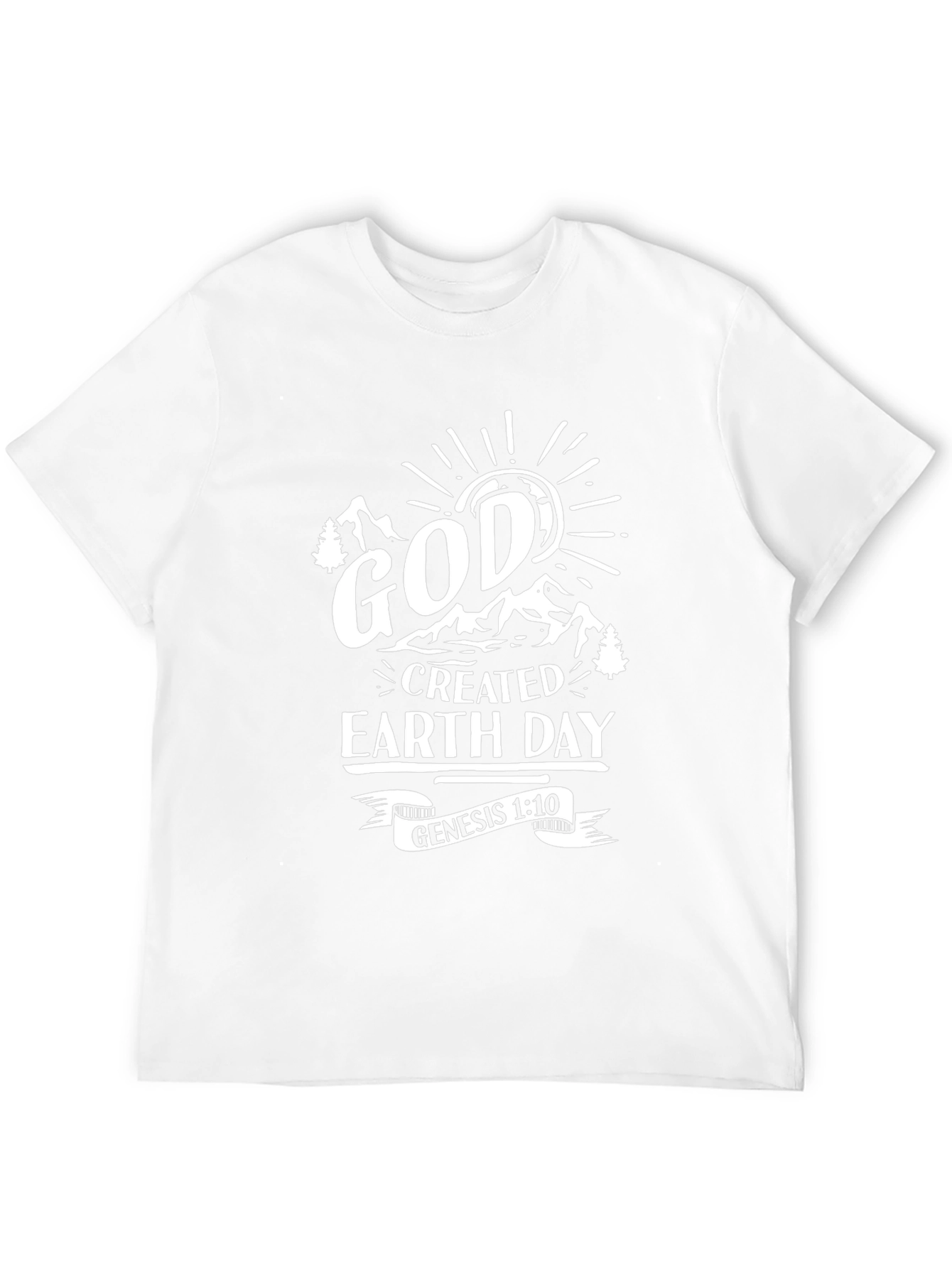 God Created Earth Day Black T-Shirt