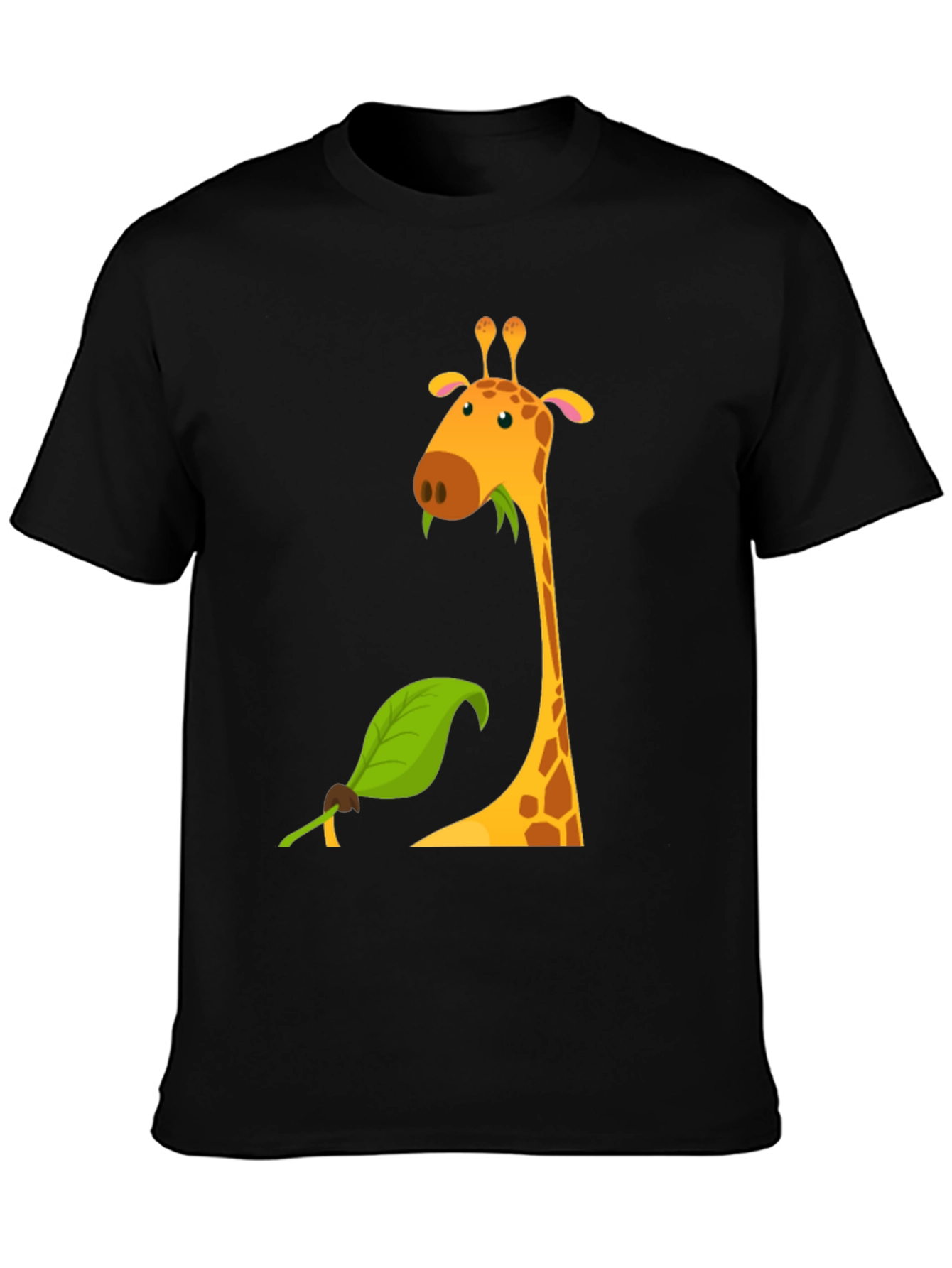 Giraffe Graphic Tee - Black Cotton Blend