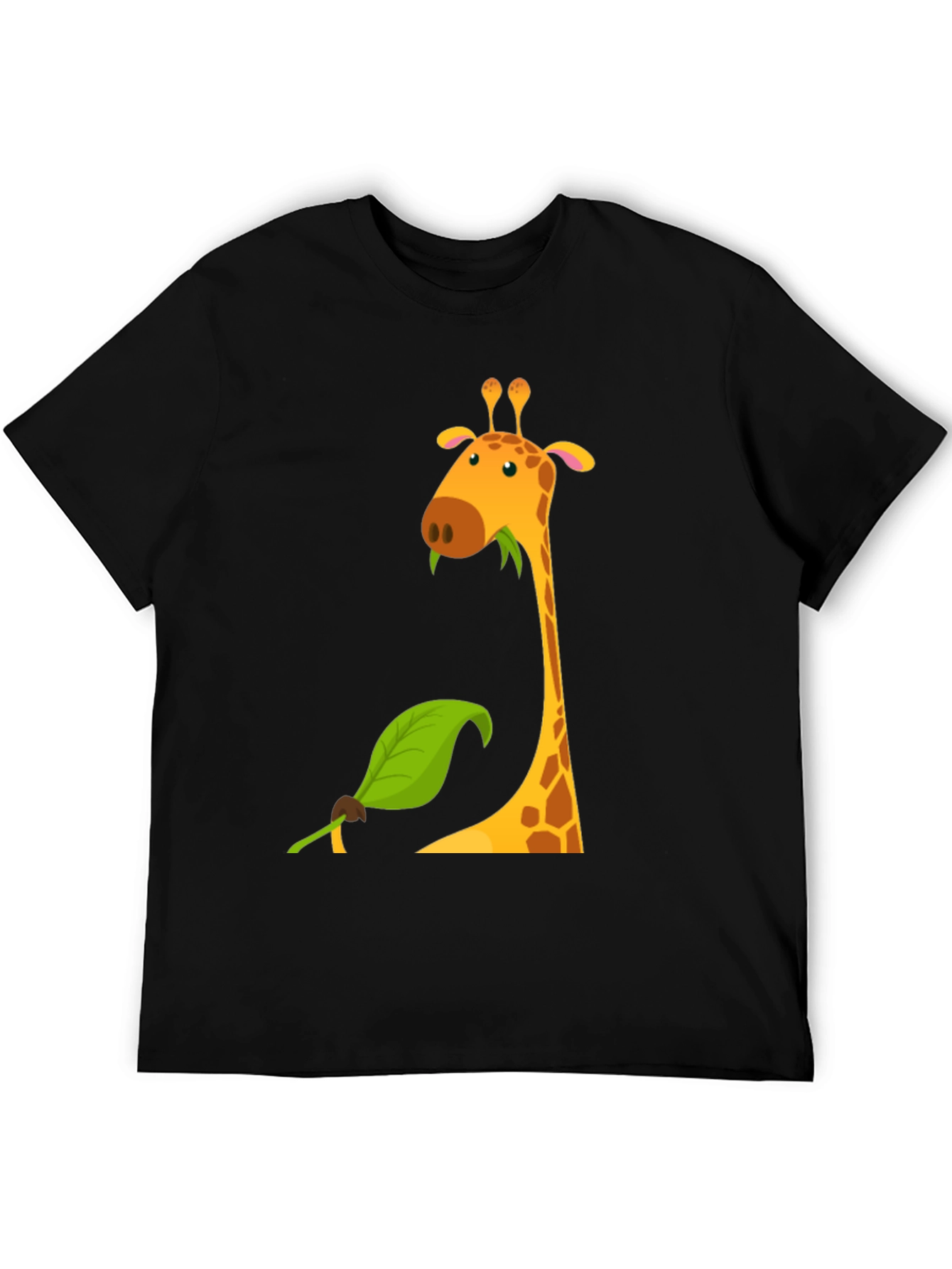 Giraffe Graphic Tee - Black Cotton Blend