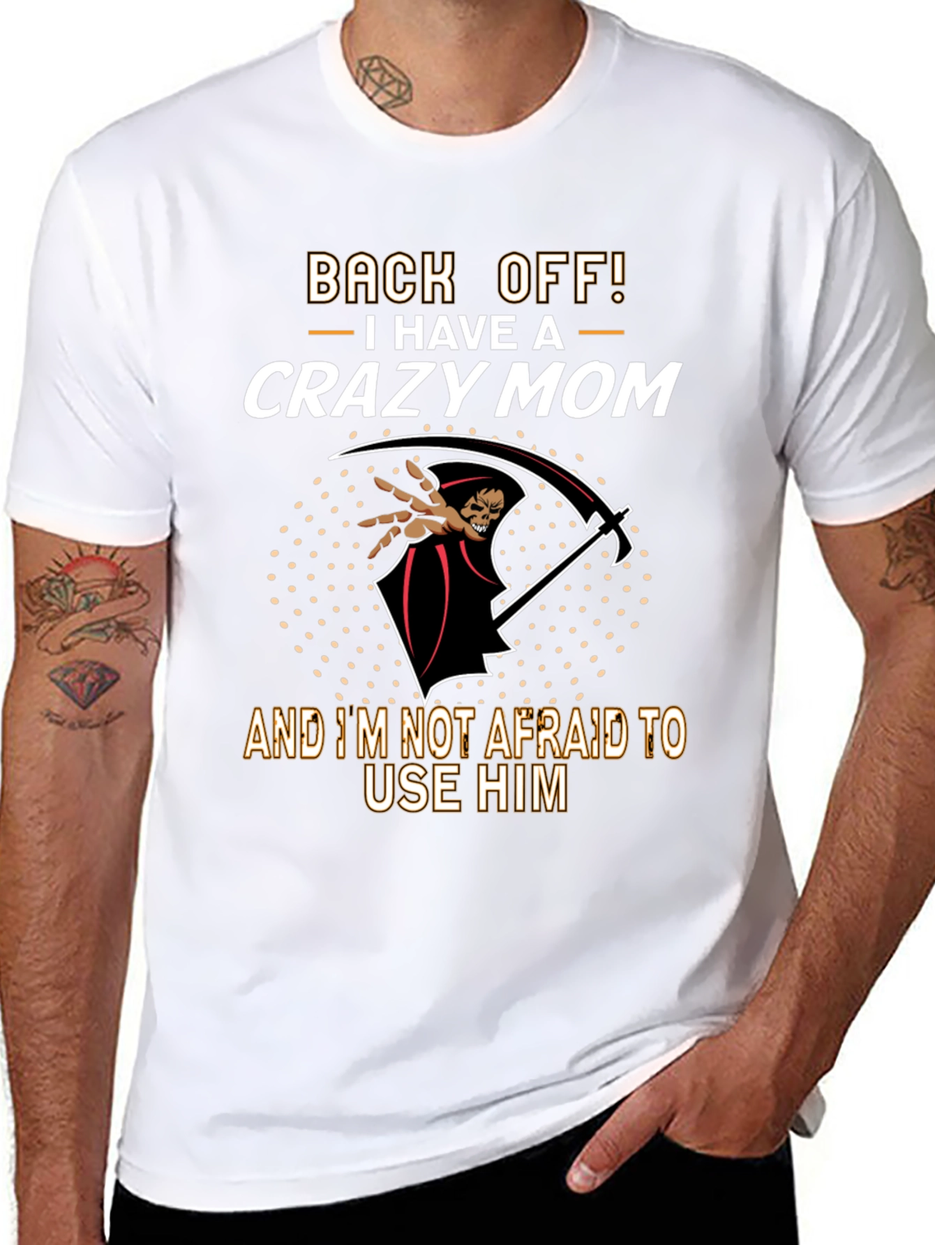 Crazy Mom T-Shirt - Grim Reaper Design
