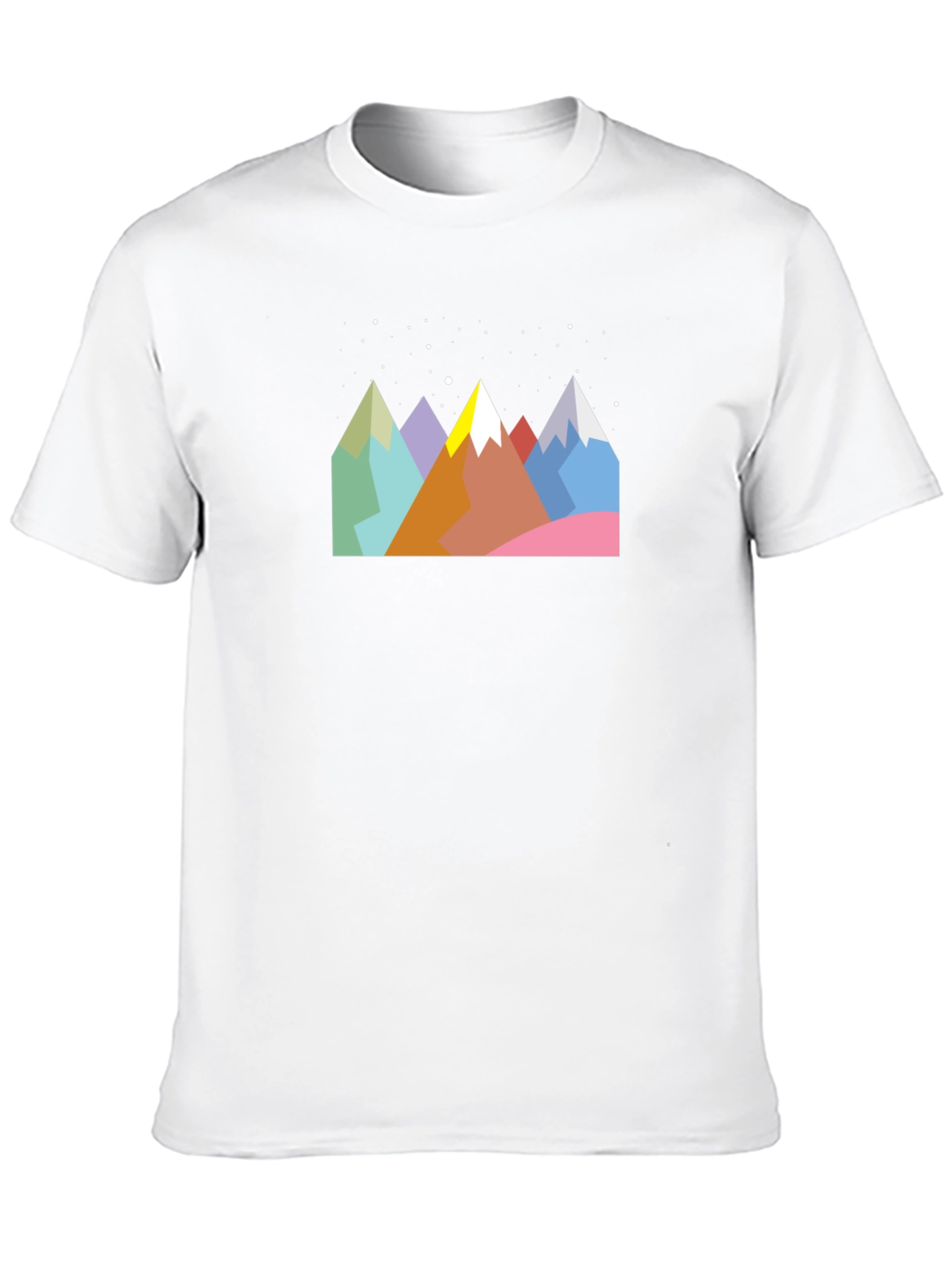 Geometric Mountain Range Graphic Tee - Black