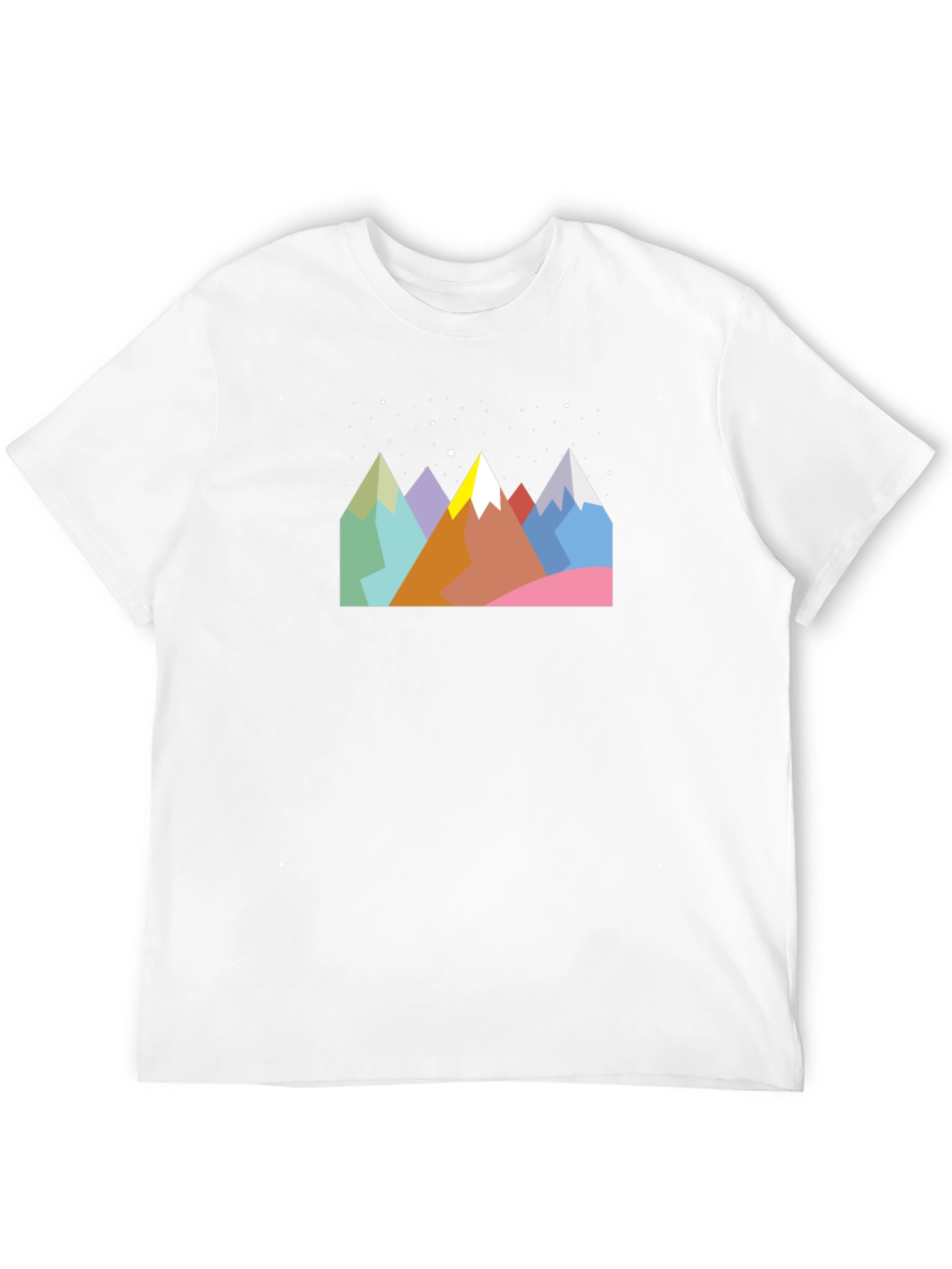Geometric Mountain Range Graphic Tee - Black
