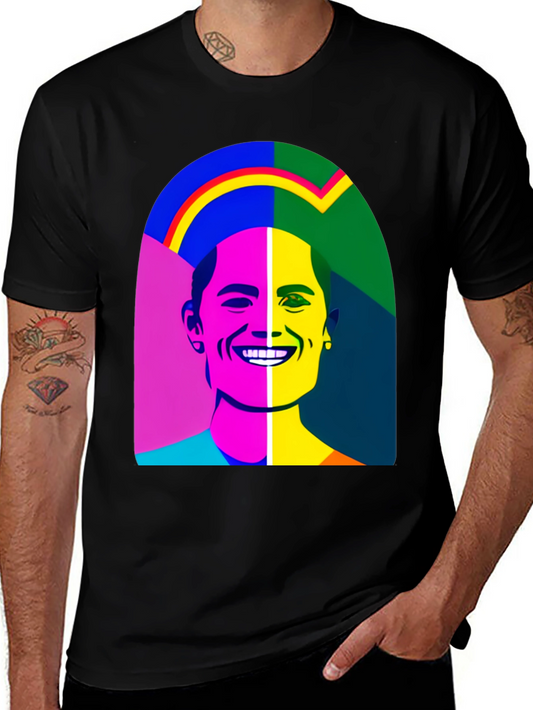 Pop Art Portrait Black T-Shirt