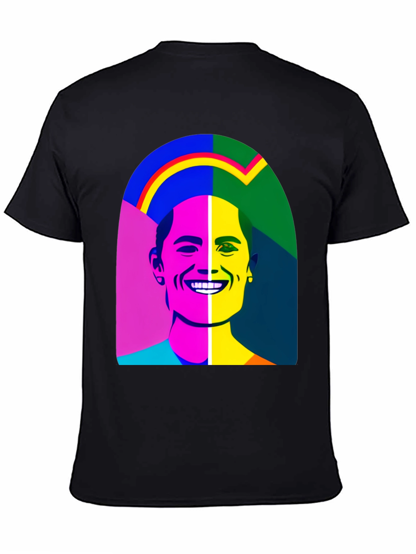 Pop Art Portrait Black T-Shirt