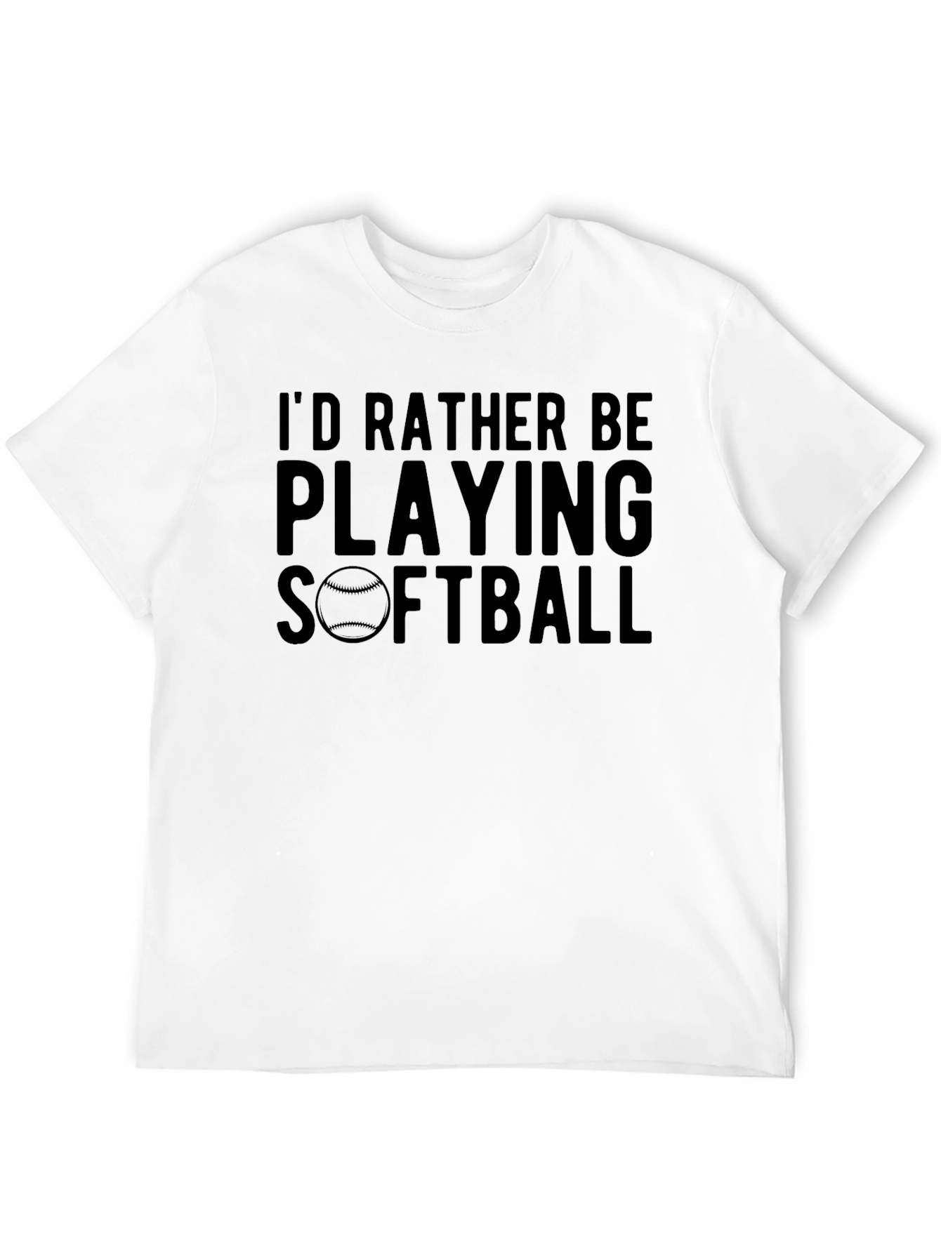 Id Rather Be Playing Softball Graphic T-Shirt