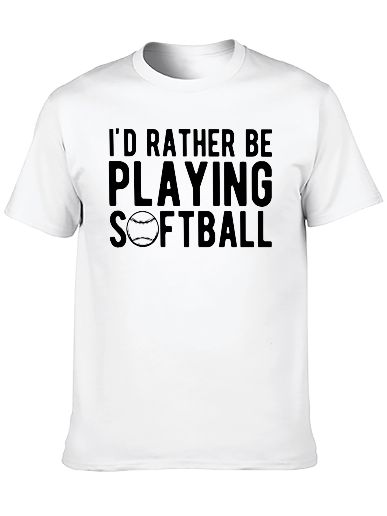 Id Rather Be Playing Softball Graphic T-Shirt