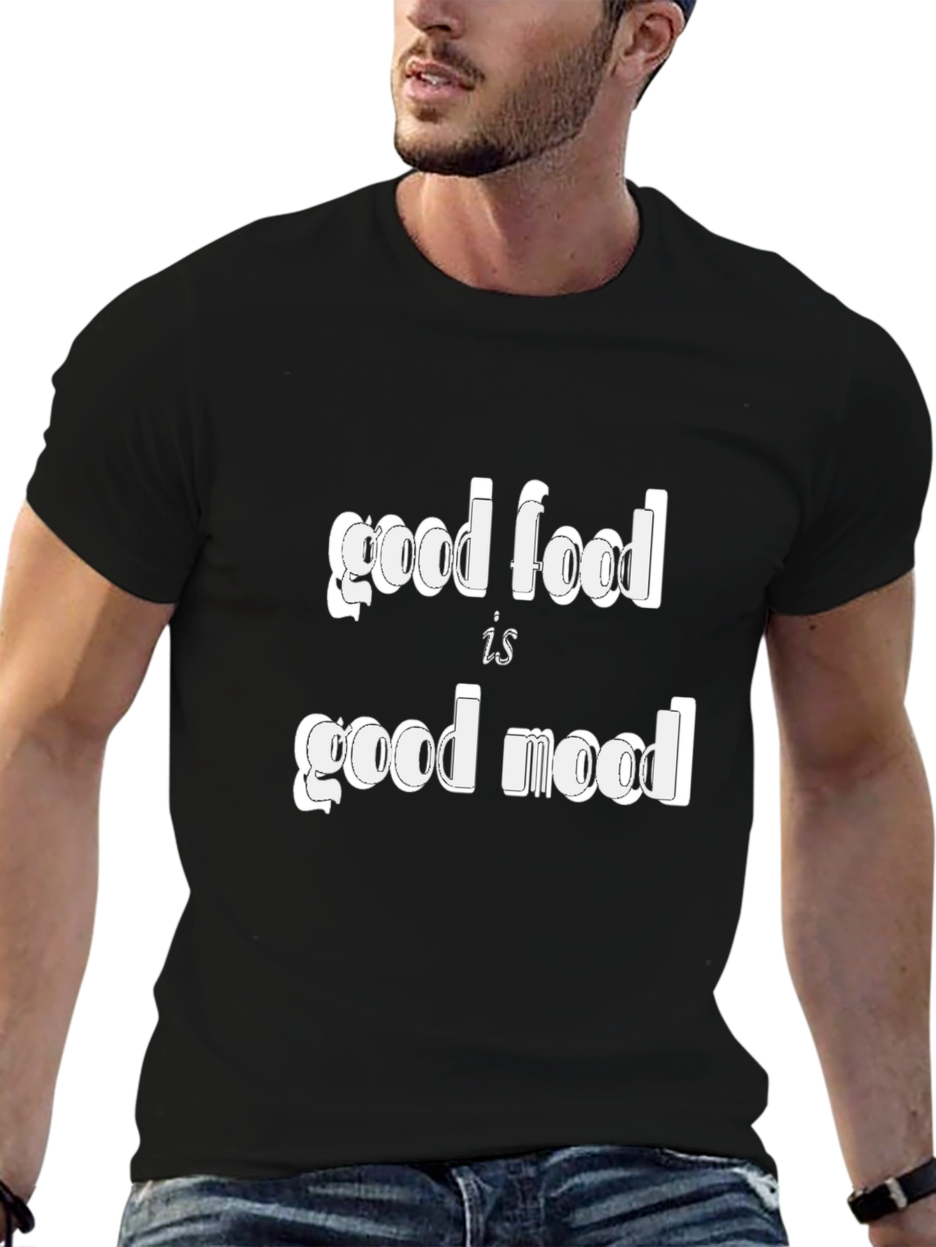 Good Food Good Mood Black Graphic Tee