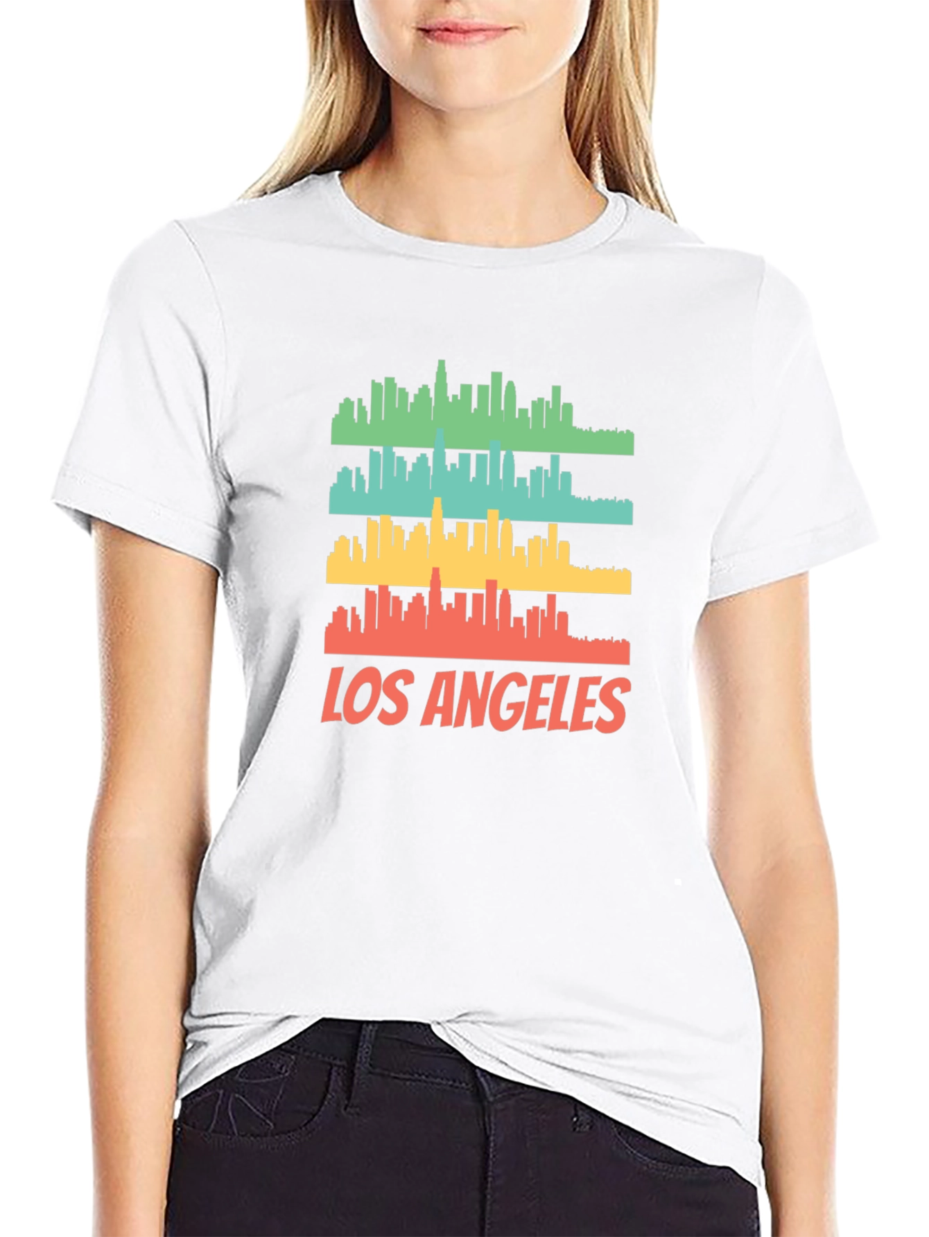 Los Angeles Skyline Graphic Print T-Shirt