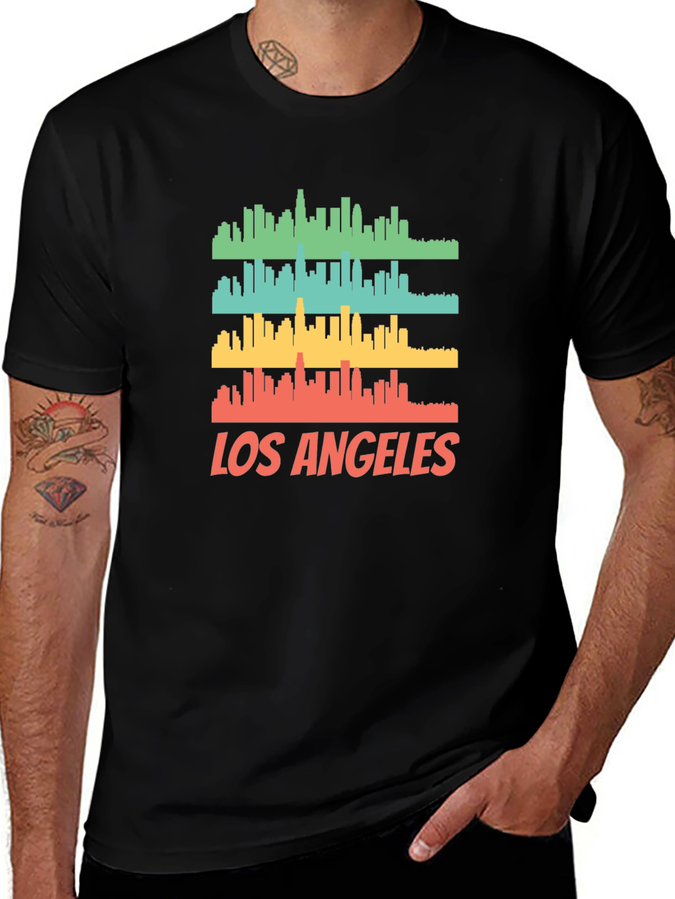 Los Angeles Skyline Graphic Print T-Shirt