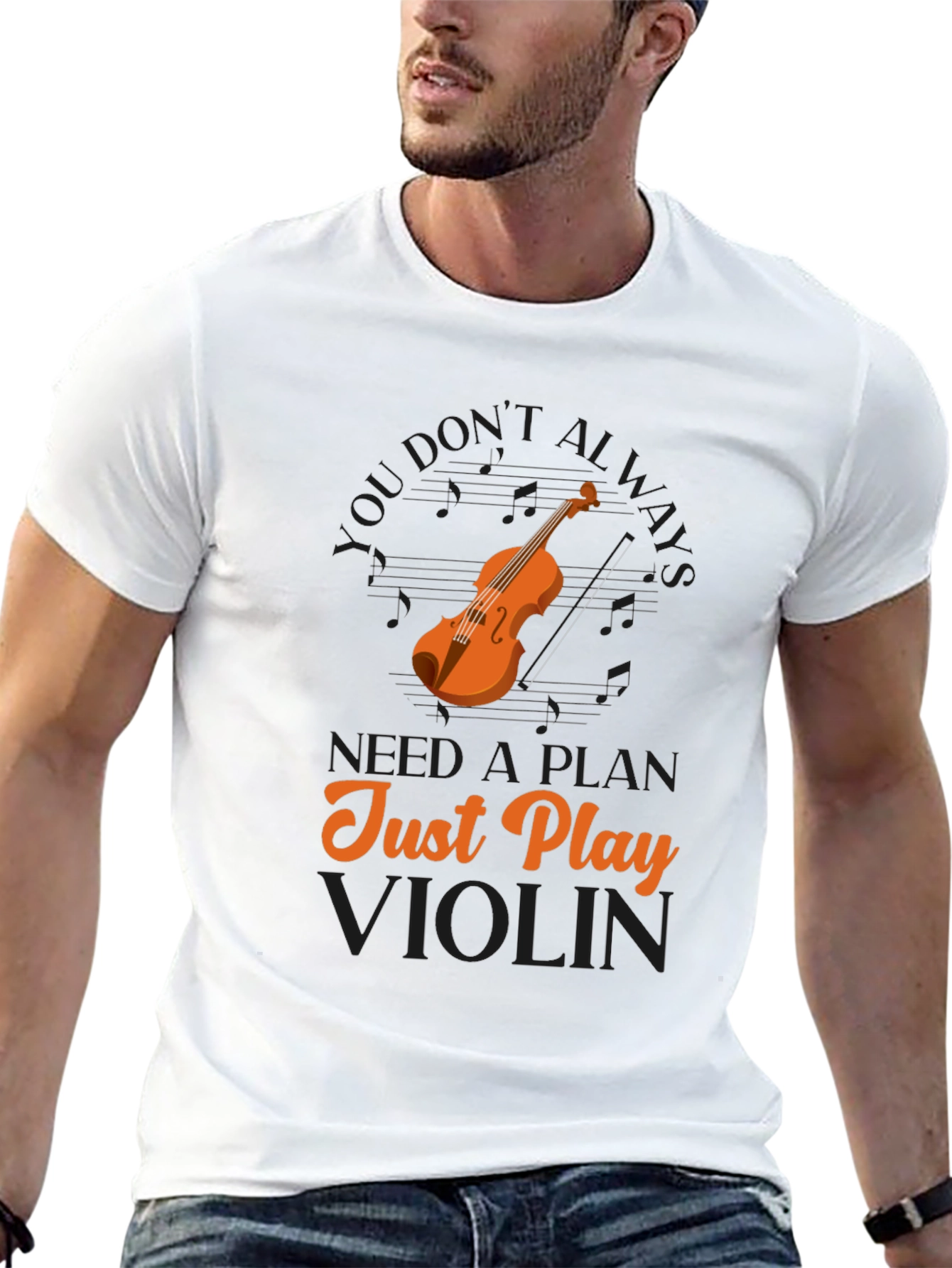 Just Play Violin Graphic T-Shirt