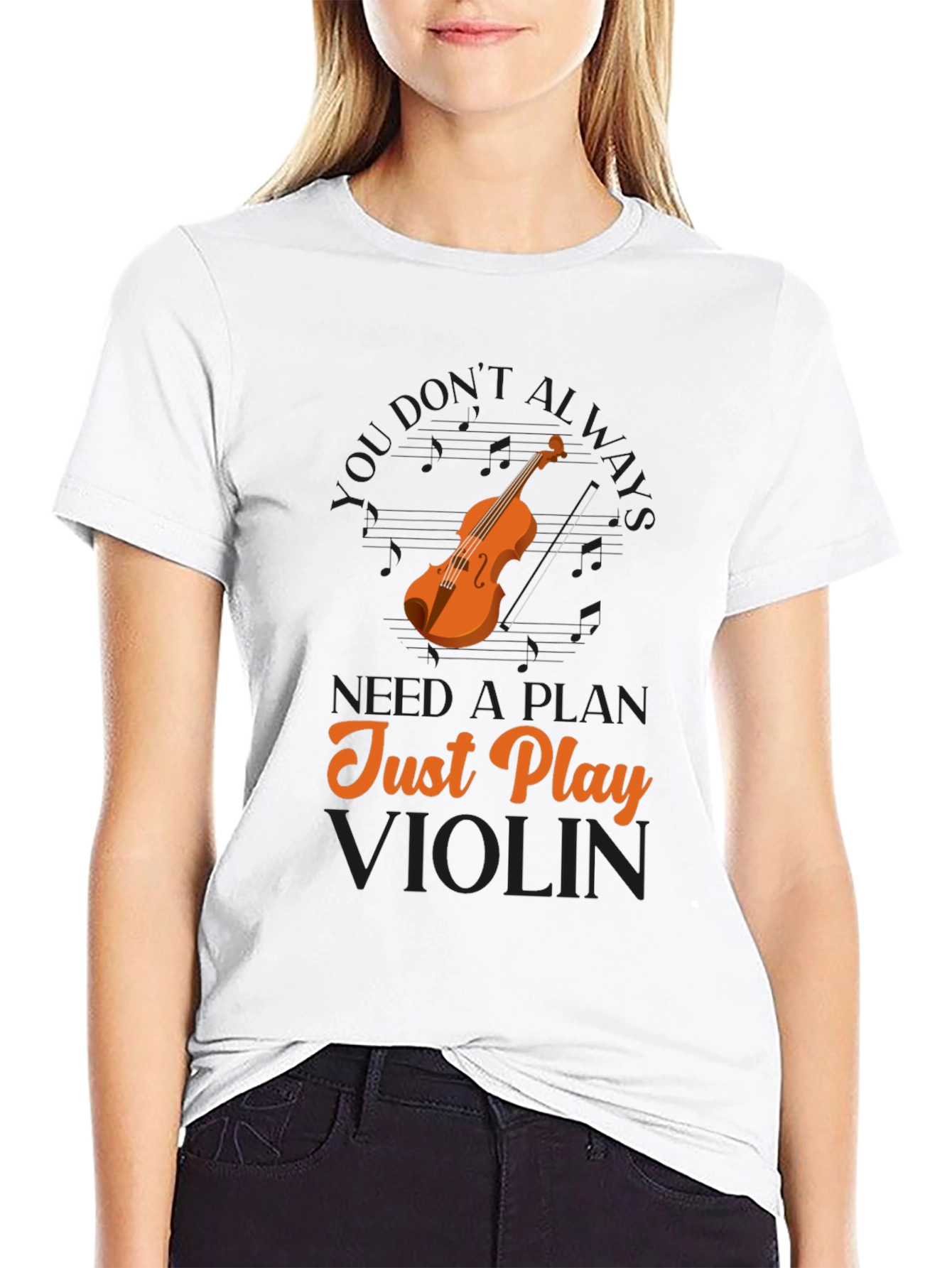 Just Play Violin Graphic T-Shirt
