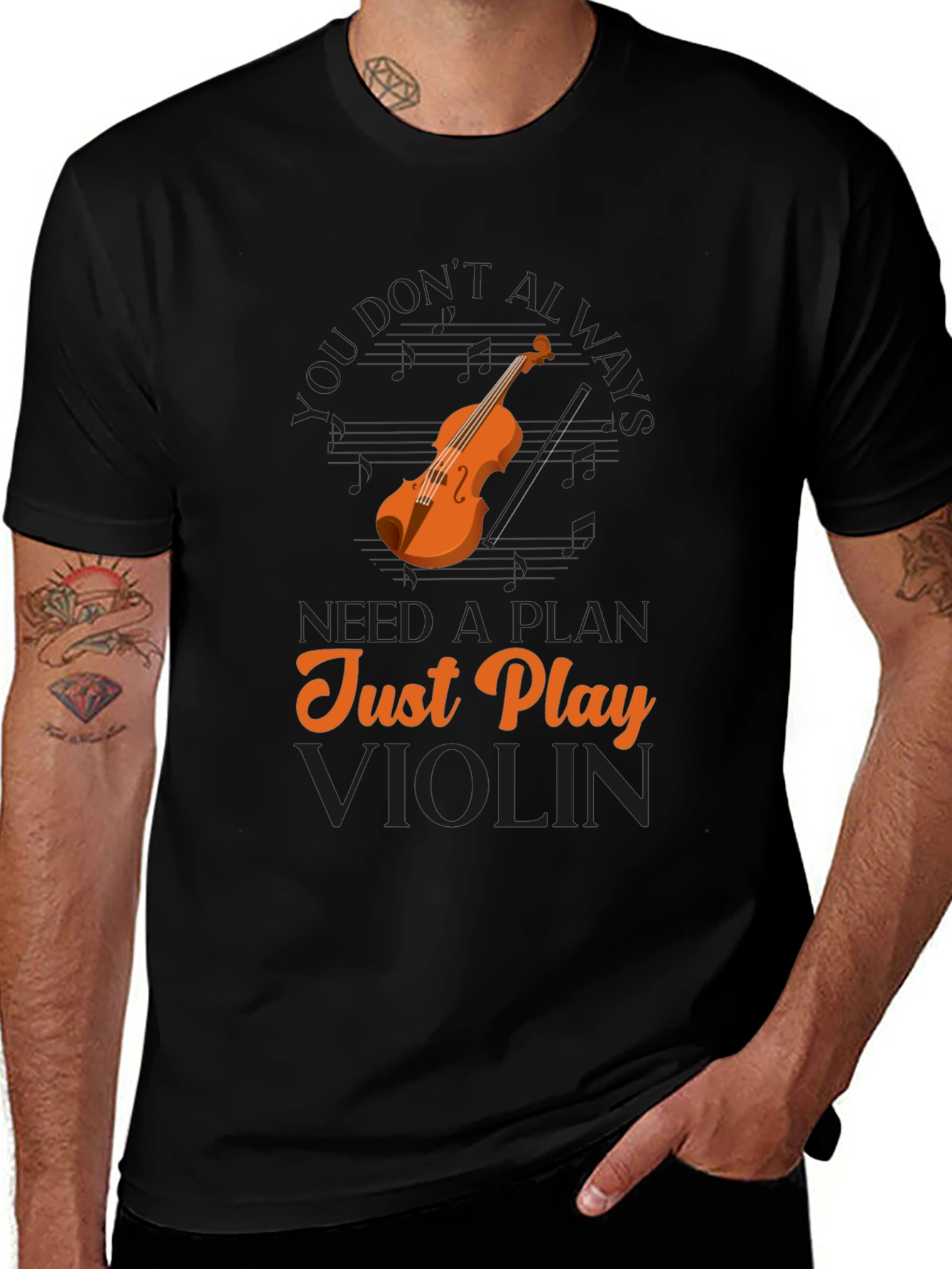 Just Play Violin Graphic T-Shirt