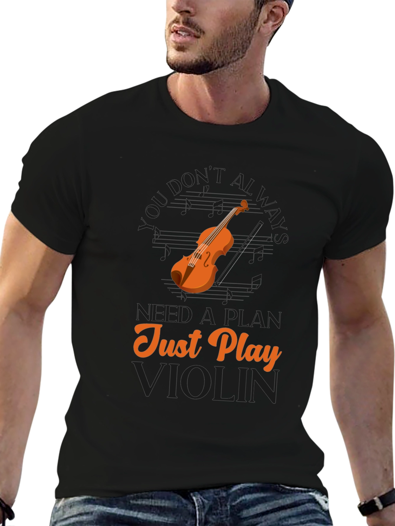 Just Play Violin Graphic T-Shirt
