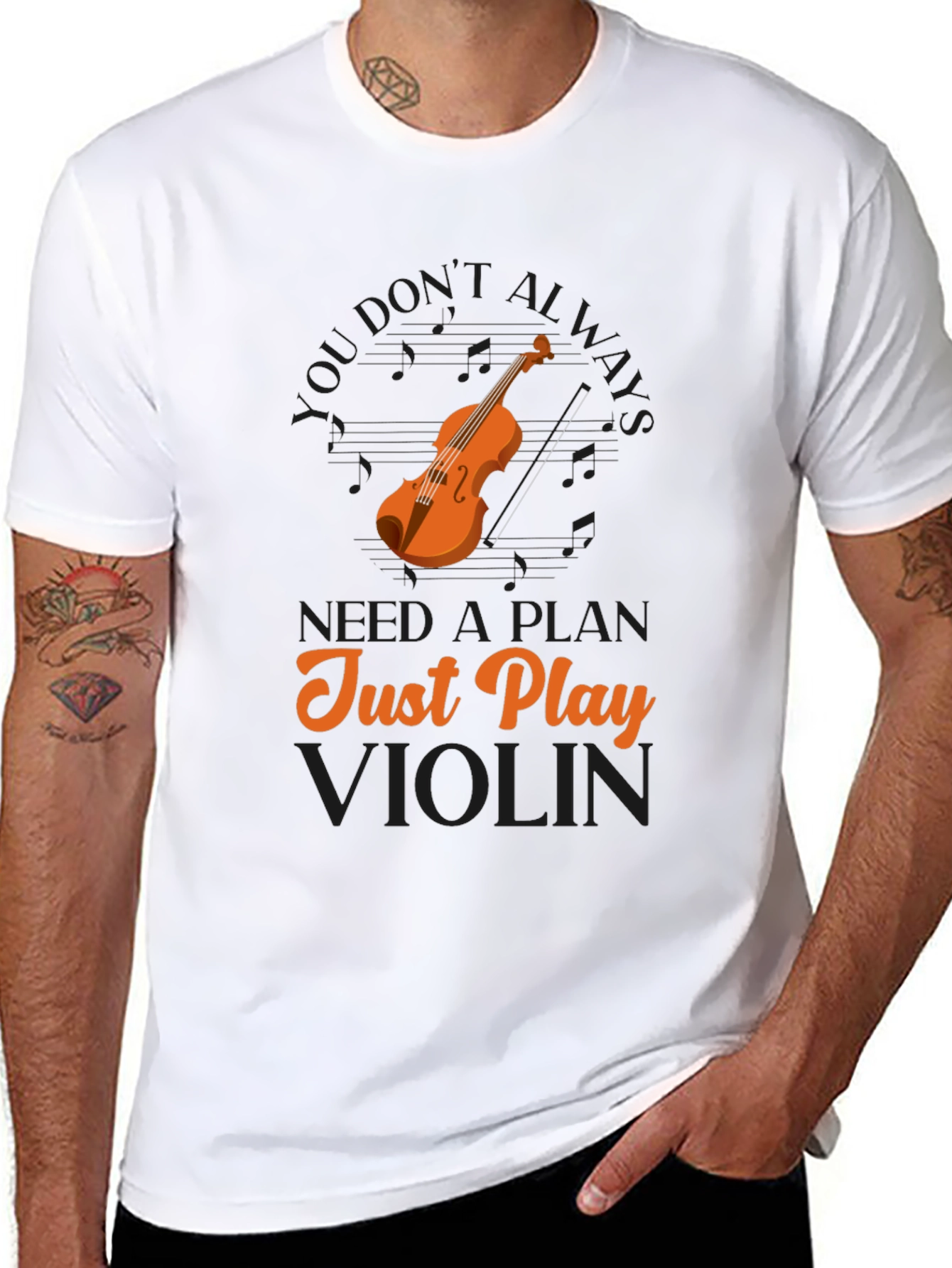 Just Play Violin Graphic T-Shirt